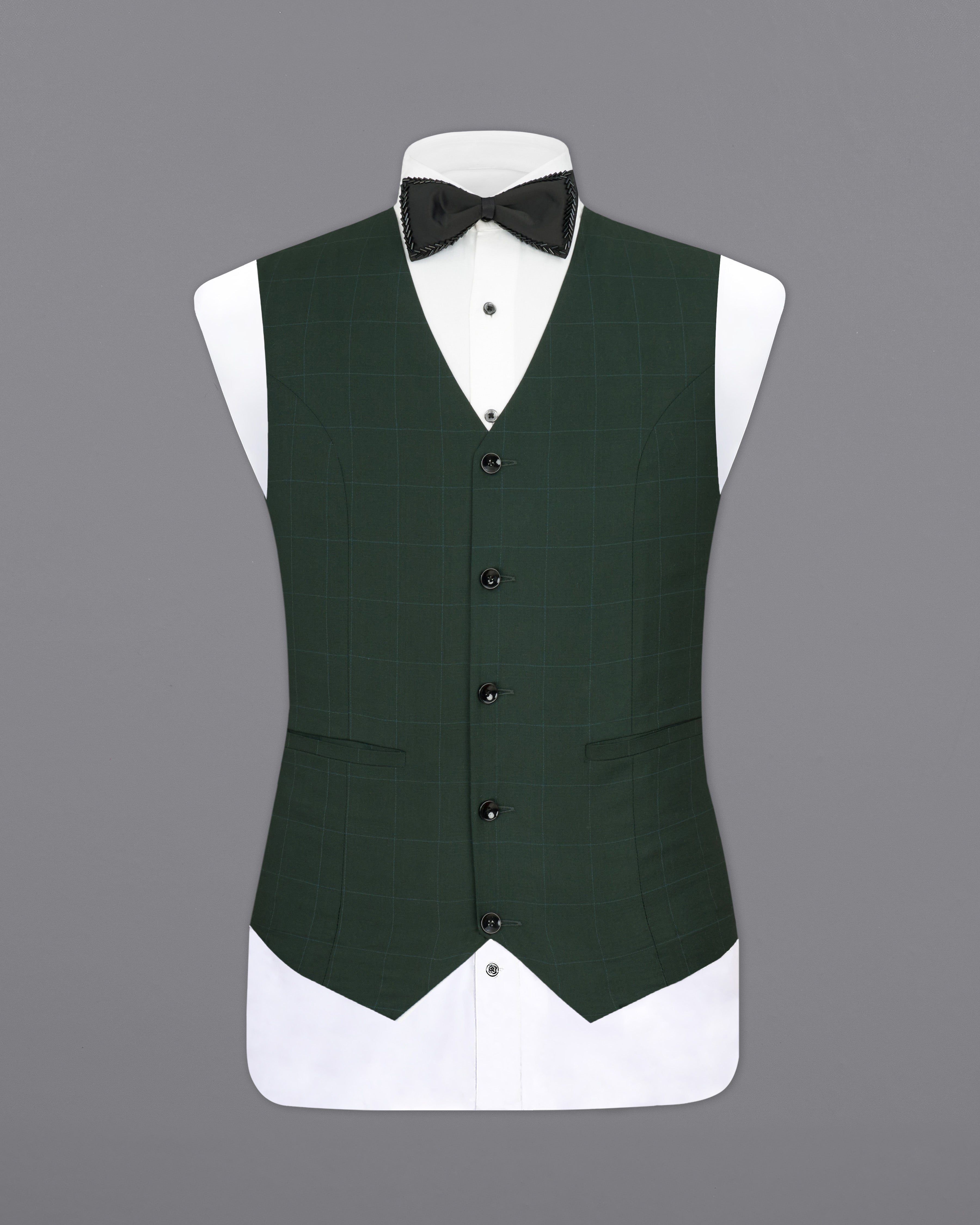 Gunmetal Green Plaid Waistcoat V2326-36, V2326-38, V2326-40, V2326-42, V2326-44, V2326-46, V2326-48, V2326-50, V2326-52, V2326-54, V2326-56, V2326-58, V2326-60