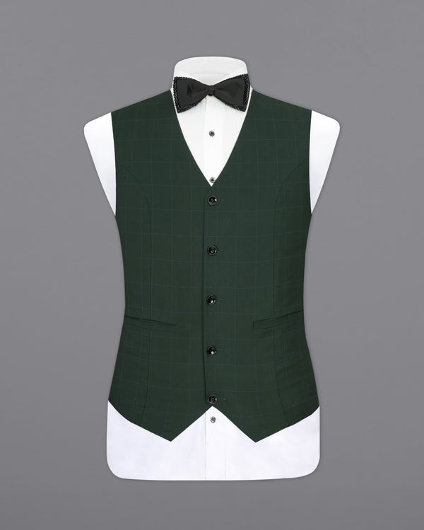 Gunmetal Green Plaid Waistcoat V2326-36, V2326-38, V2326-40, V2326-42, V2326-44, V2326-46, V2326-48, V2326-50, V2326-52, V2326-54, V2326-56, V2326-58, V2326-60