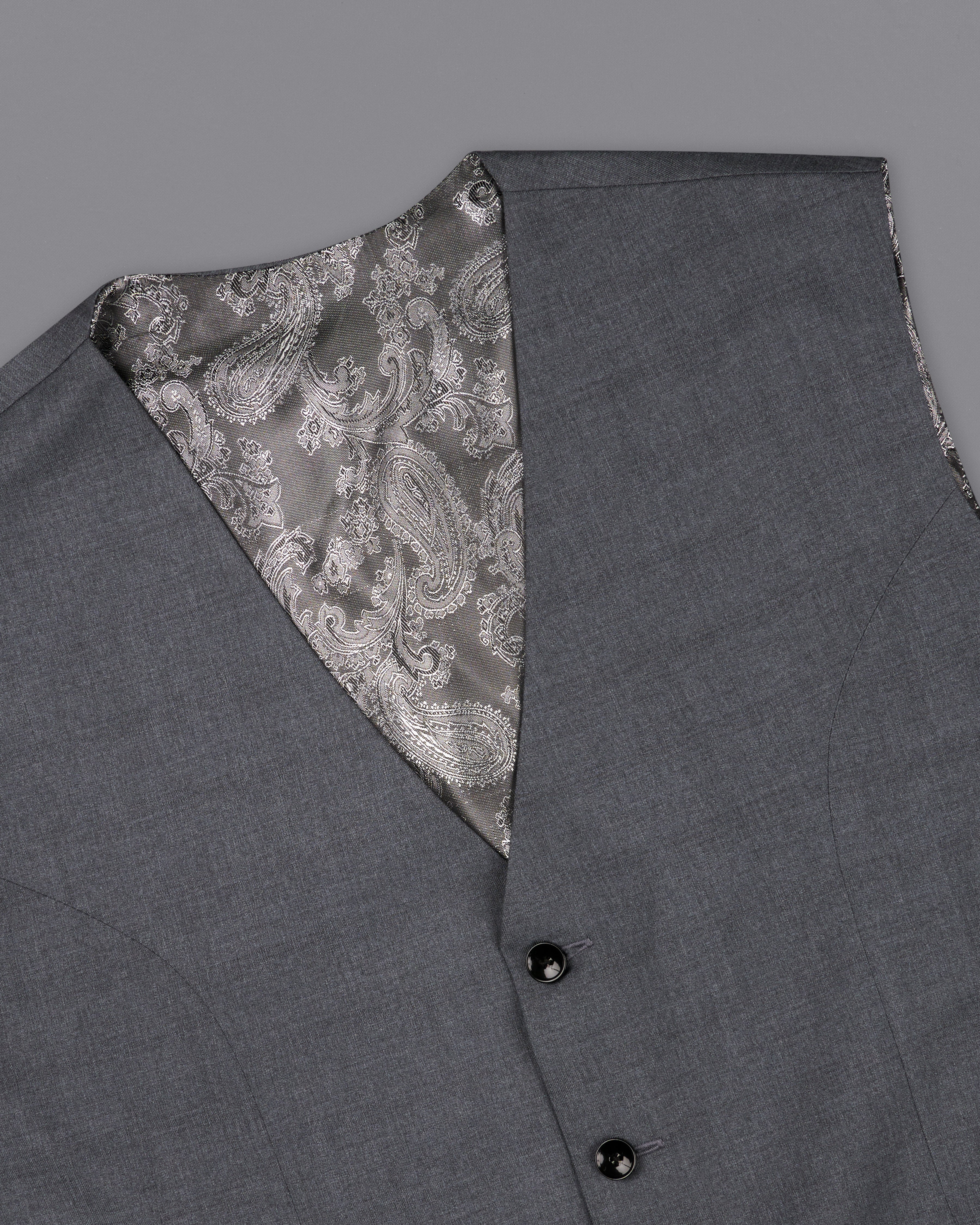 Wenge Gray Textured  Waistcoat V2327-36, V2327-38, V2327-40, V2327-42, V2327-44, V2327-46, V2327-48, V2327-50, V2327-52, V2327-54, V2327-56, V2327-58, V2327-60