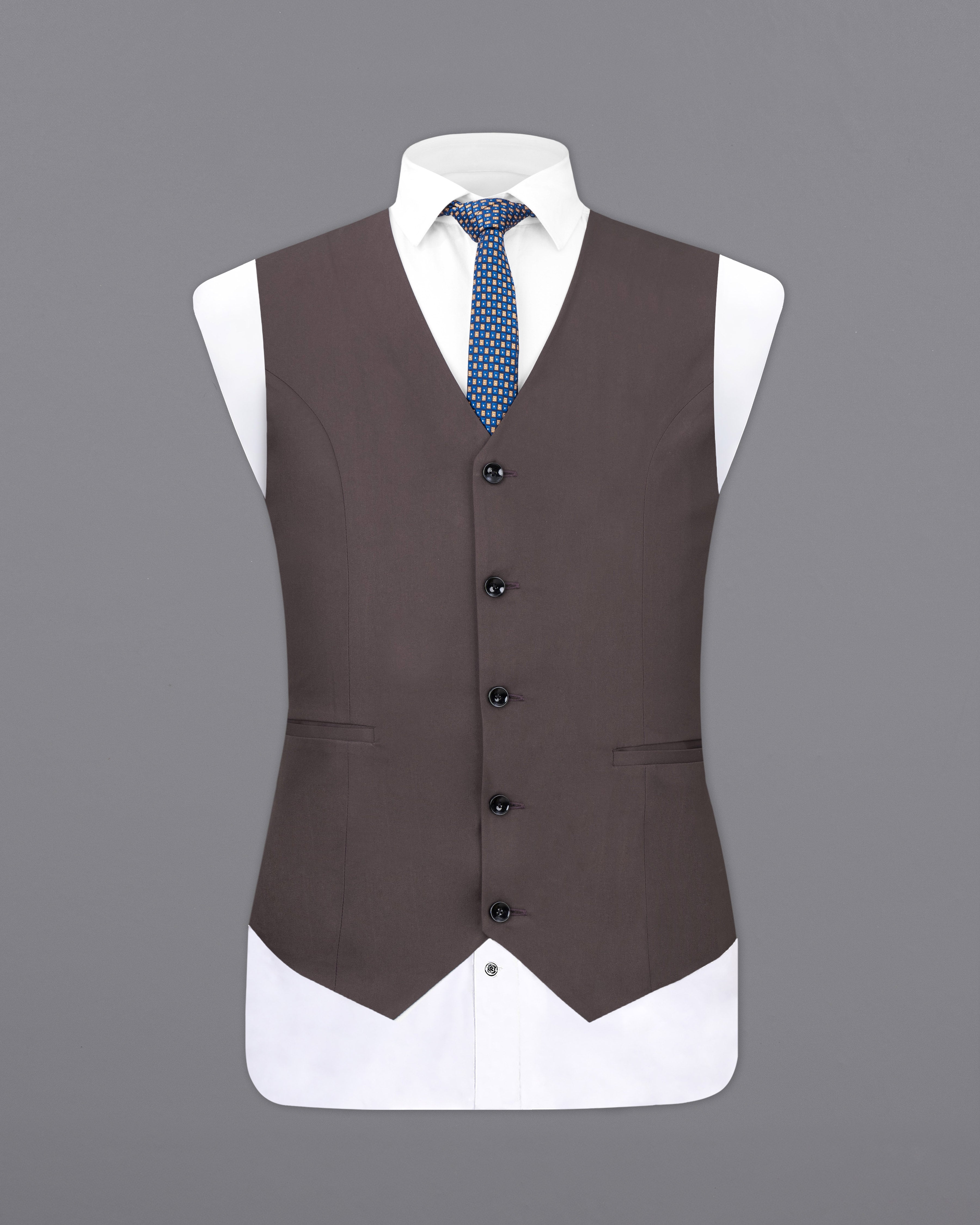 Coffee Brown Textured Waistcoat V2466-36, V2466-38, V2466-40, V2466-42, V2466-44, V2466-46, V2466-48, V2466-50, V2466-52, V2466-54, V2466-56, V2466-58, V2466-60