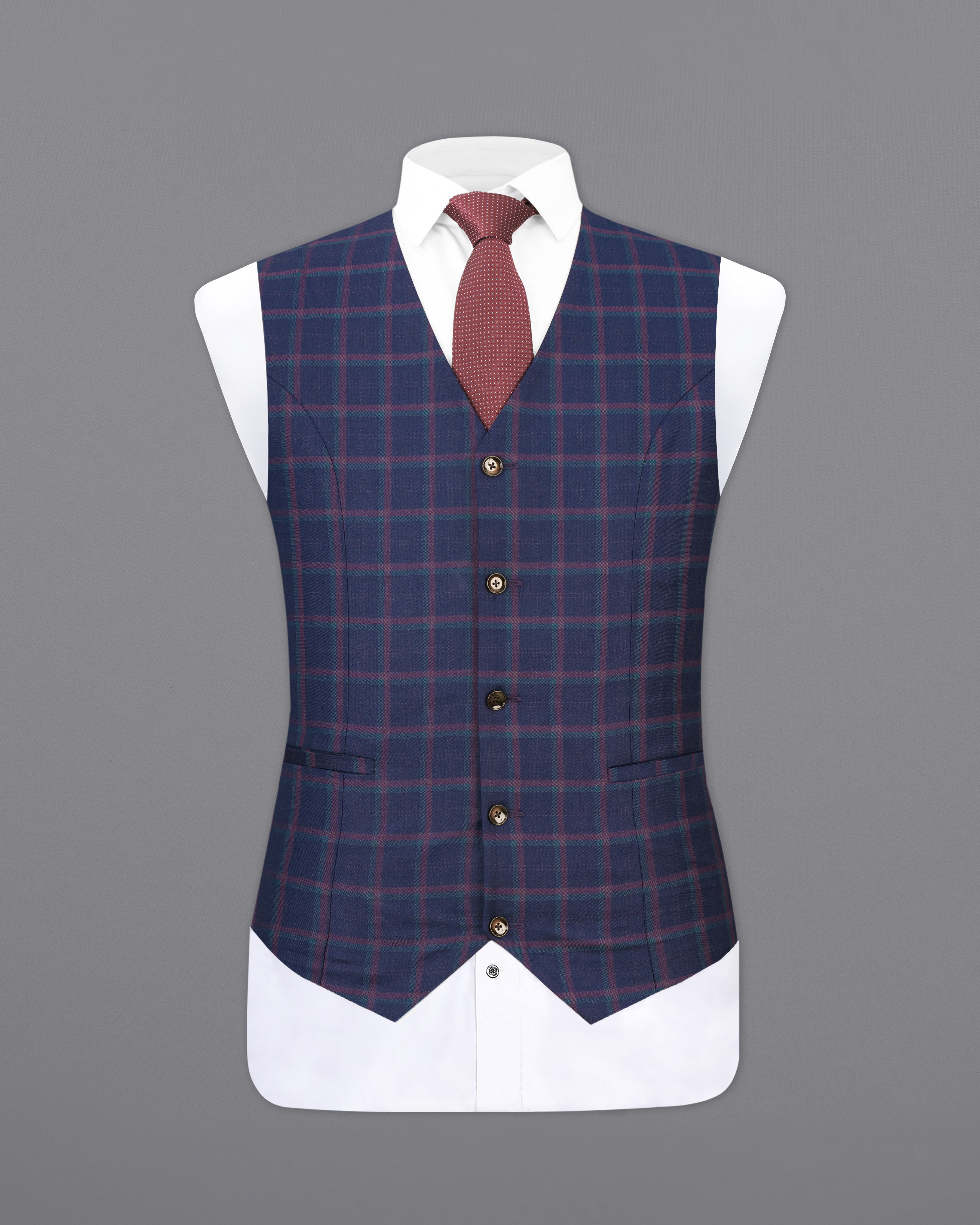 Outer Space Blue Plaid Waistcoat V2471-36, V2471-38, V2471-40, V2471-42, V2471-44, V2471-46, V2471-48, V2471-50, V2471-52, V2471-54, V2471-56, V2471-58, V2471-60