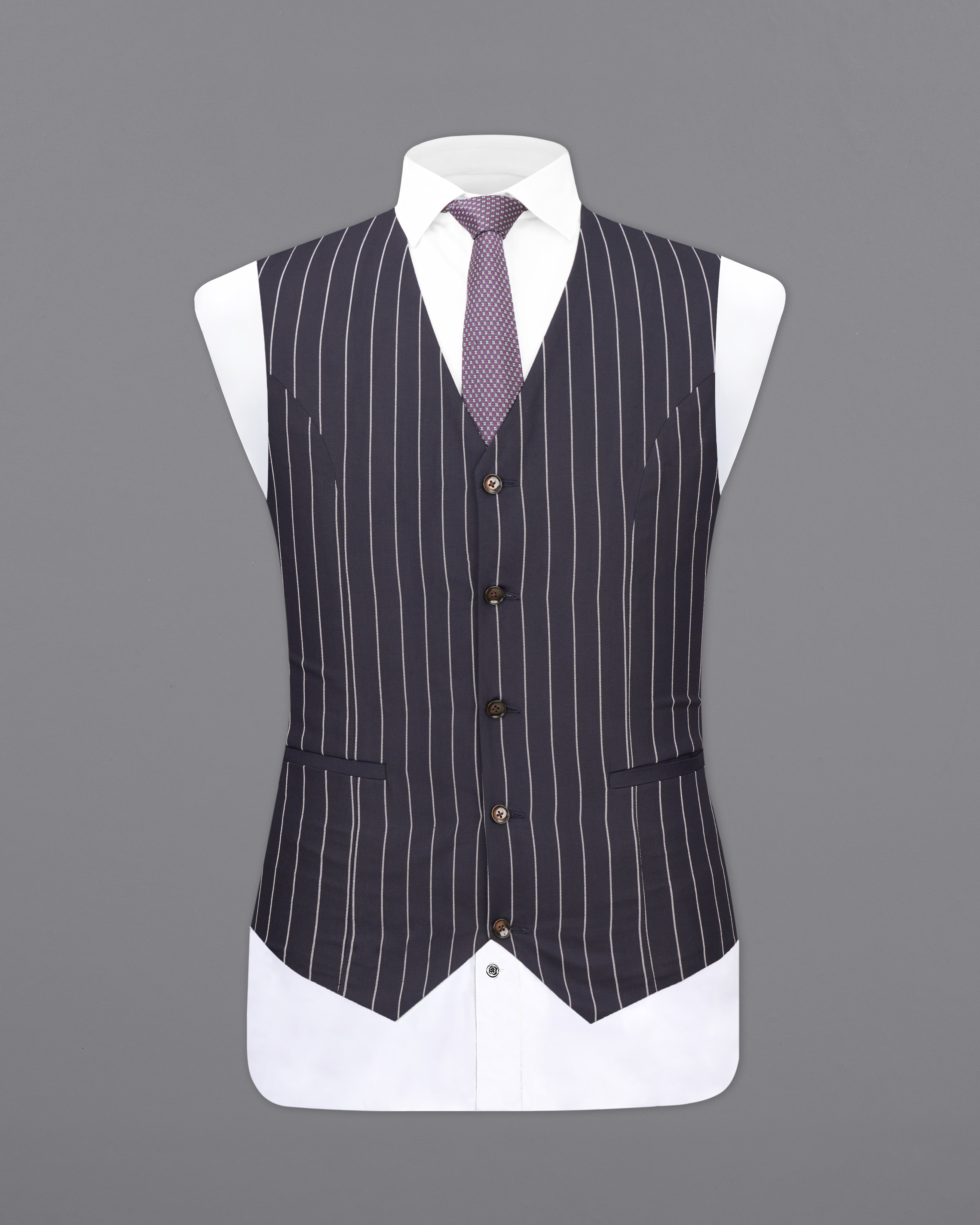 Thunder Black and White Striped Waistcoat V2476-36, V2476-38, V2476-40, V2476-42, V2476-44, V2476-46, V2476-48, V2476-50, V2476-52, V2476-54, V2476-56, V2476-58, V2476-60