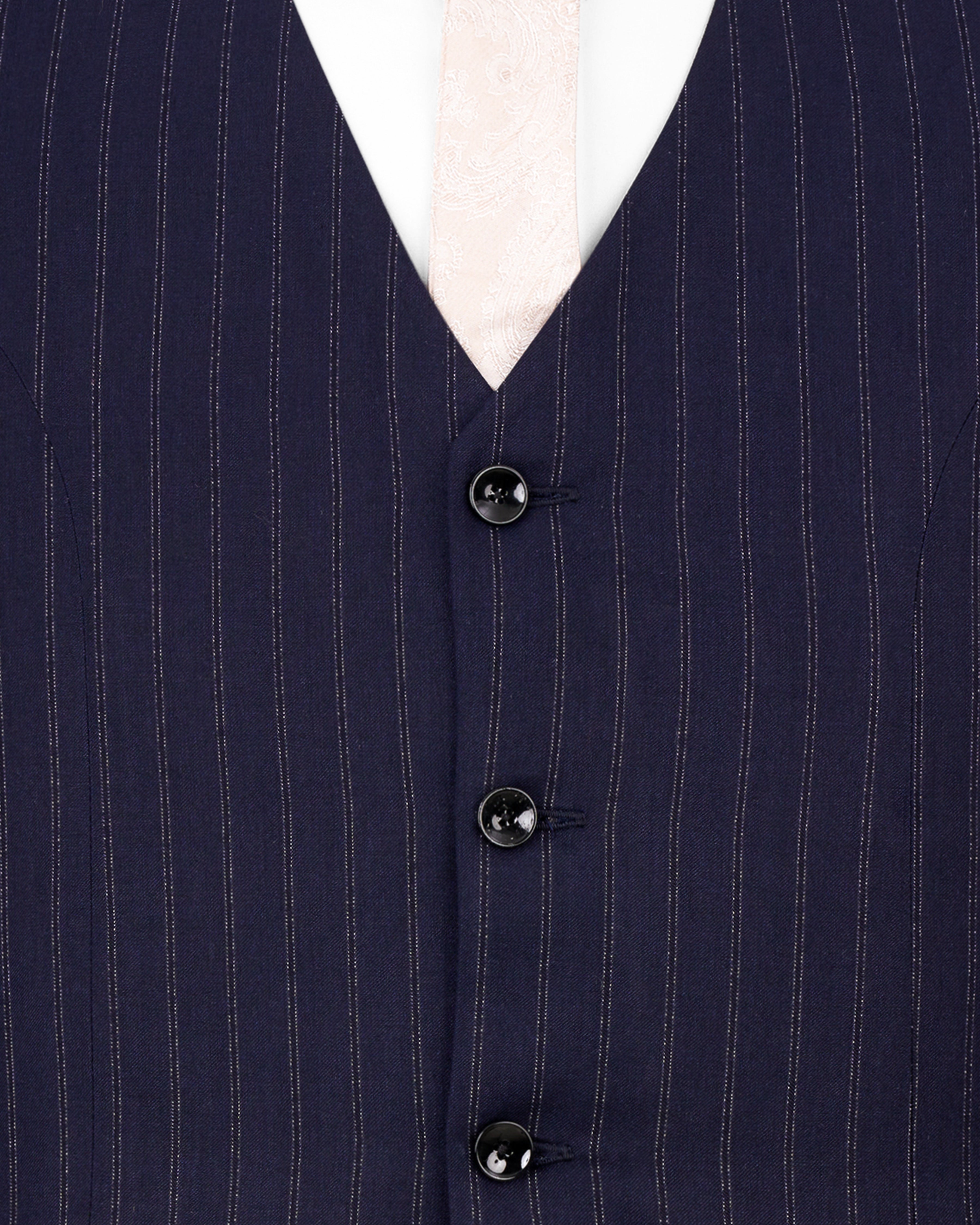 Mirage Navy Blue Striped Waistcoat V2486-36, V2486-38, V2486-40, V2486-42, V2486-44, V2486-46, V2486-48, V2486-50, V2486-52, V2486-54, V2486-56, V2486-58, V2486-60