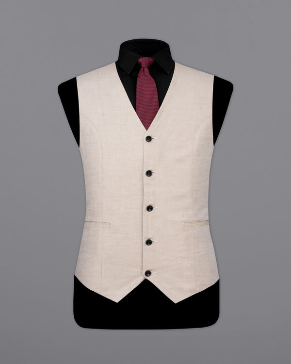 Swirl Cream Luxurious Linen Waistcoat V2492-36, V2492-38, V2492-40, V2492-42, V2492-44, V2492-46, V2492-48, V2492-50, V2492-52, V2492-54, V2492-56, V2492-58, V2492-60