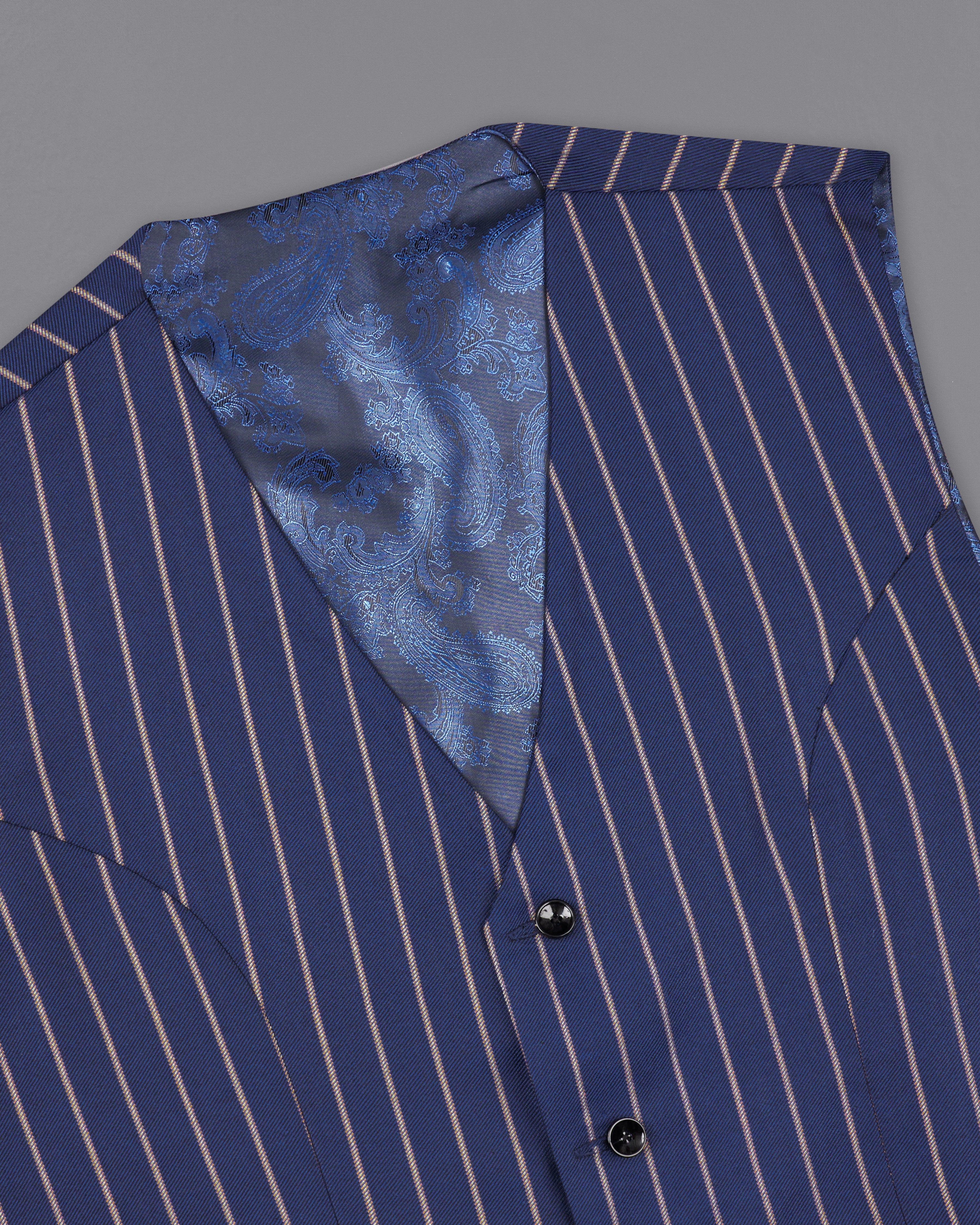 Pickled Blue Striped Waistcoat V2518-36, V2518-38, V2518-40, V2518-42, V2518-44, V2518-46, V2518-48, V2518-50, V2518-52, V2518-54, V2518-56, V2518-58, V2518-60