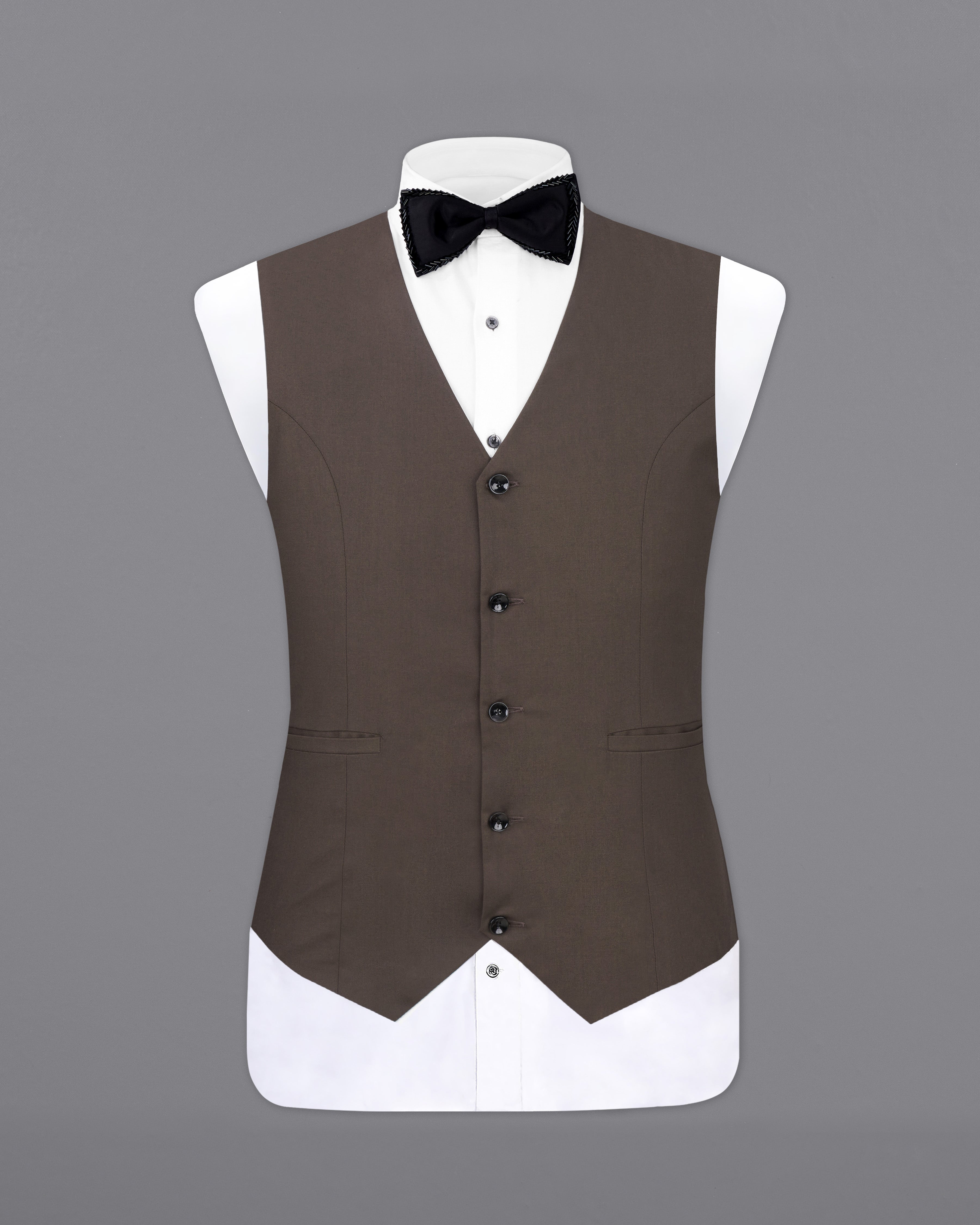 Fuscous Brown Designer Waistcoat V2535-36, V2535-38, V2535-40, V2535-42, V2535-44, V2535-46, V2535-48, V2535-50, V2535-53, V2535-54, V2535-56, V2535-58, V2535-60