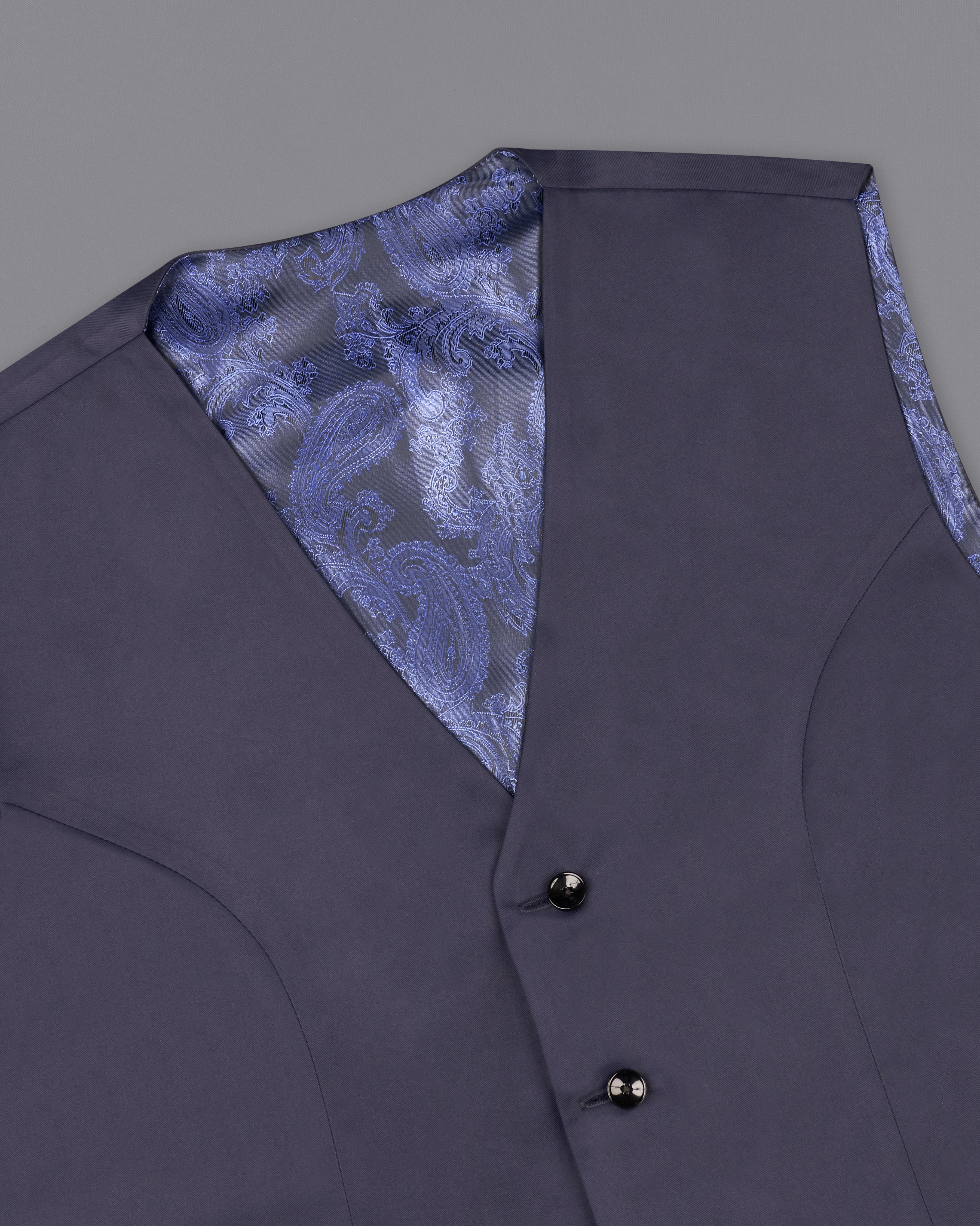 Gunmetal Blue Solid Waistcoat V2565-36, V2565-38, V2565-40, V2565-42, V2565-44, V2565-46, V2565-48, V2565-50, V2565-52, V2565-54, V2565-56, V2565-58, V2565-60