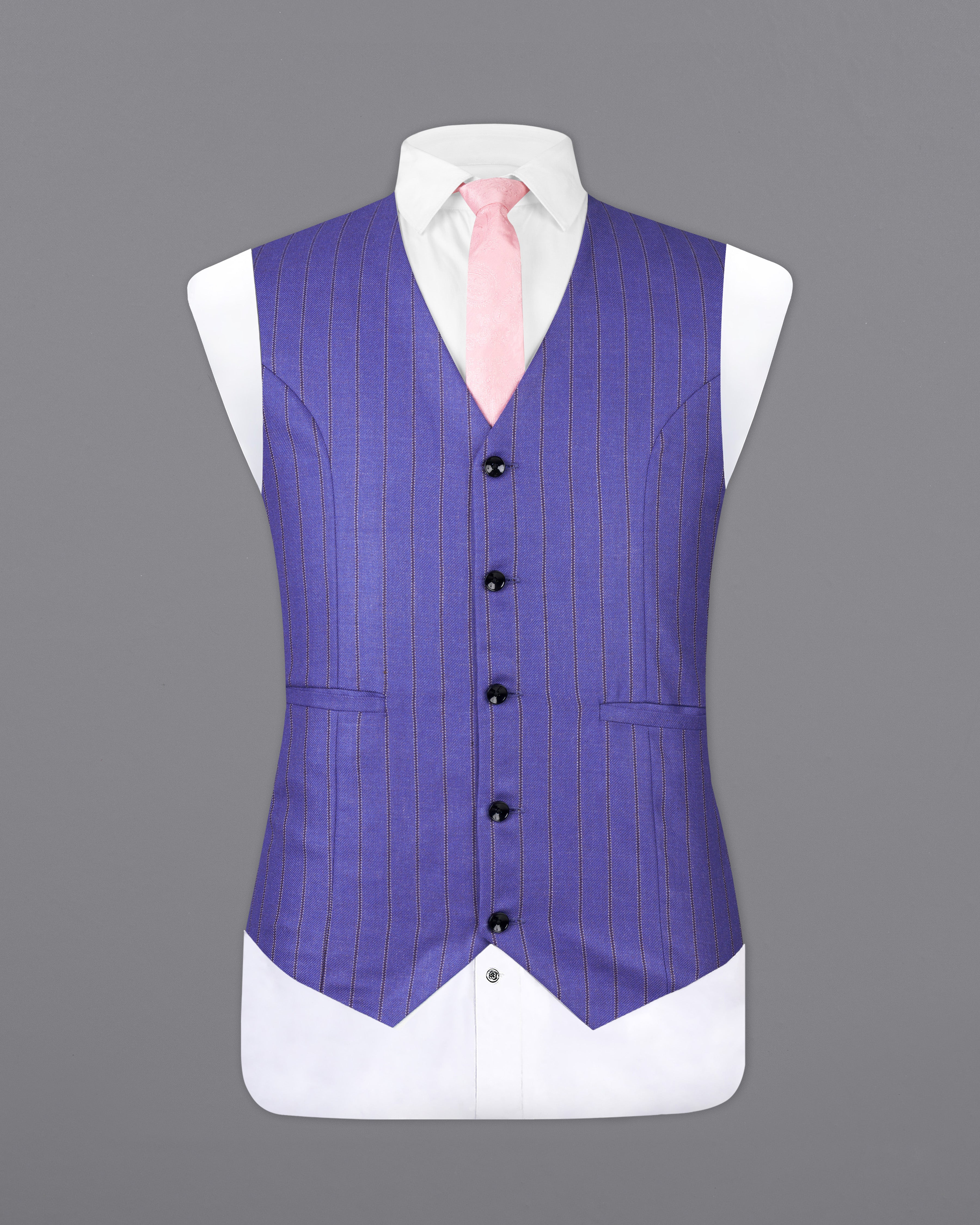 Deluge Blue Striped Waistcoat V2568-36, V2568-38, V2568-40, V2568-42, V2568-44, V2568-46, V2568-48, V2568-50, V2568-52, V2568-54, V2568-56, V2568-58, V2568-60