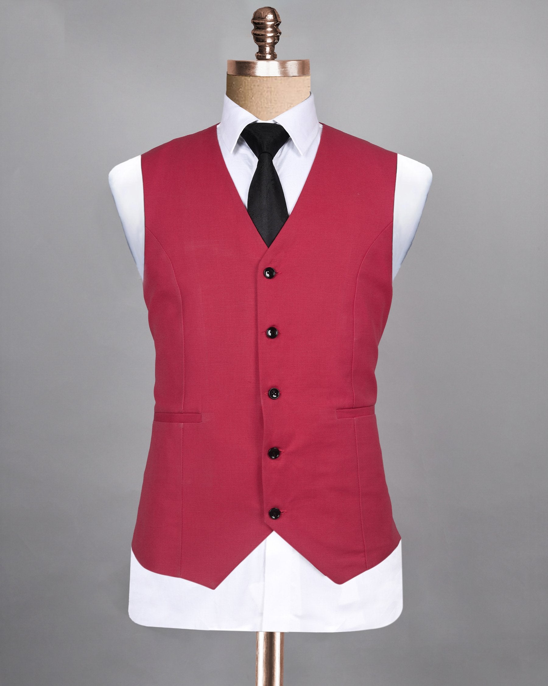 Candy Red Linen Performance Waistcoat V80-46, V80-48, V80-50, V80-40, V80-36, V80-38, V80-52, V80-60, V80-54, V80-42, V80-44, V80-56, V80-58