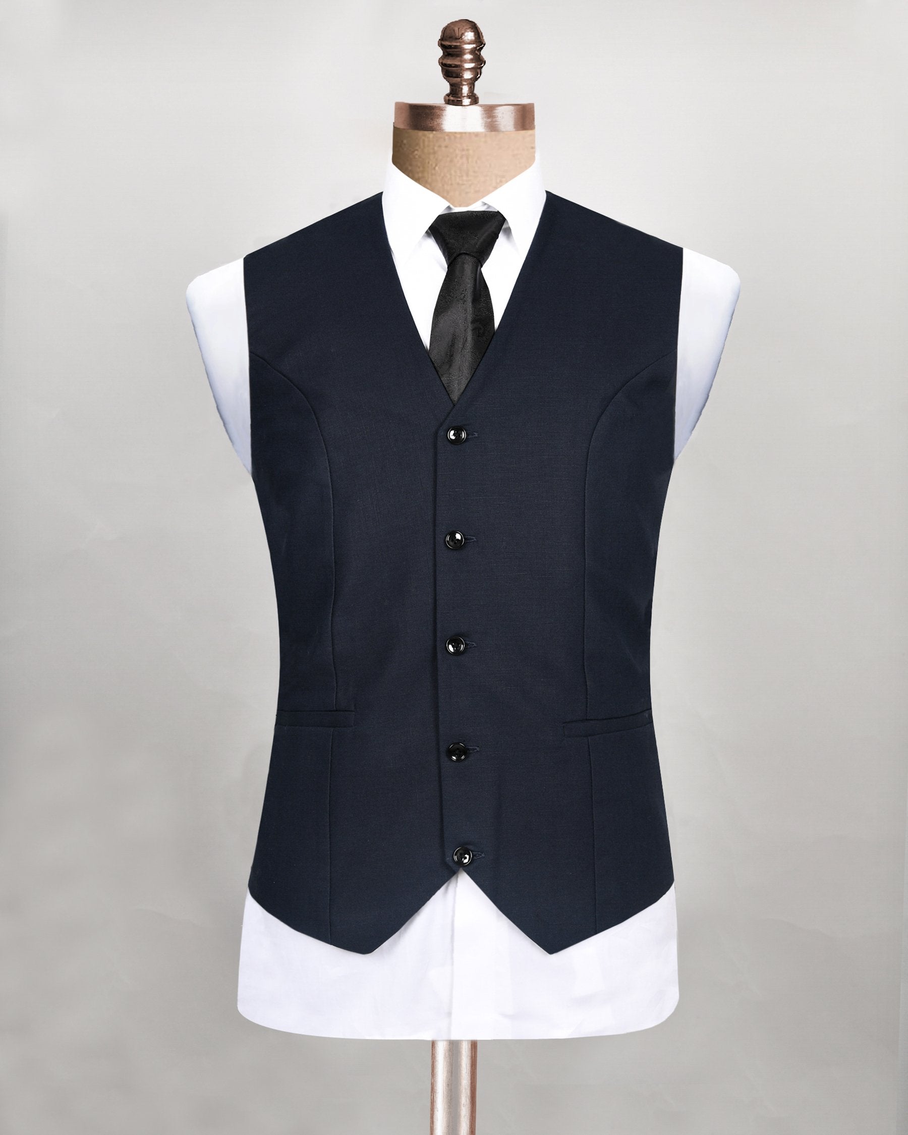 Presidential Navy Linen Performance Waistcoat V81-58, V81-52, V81-36, V81-56, V81-40, V81-44, V81-46, V81-48, V81-50, V81-54, V81-60, V81-38, V81-42