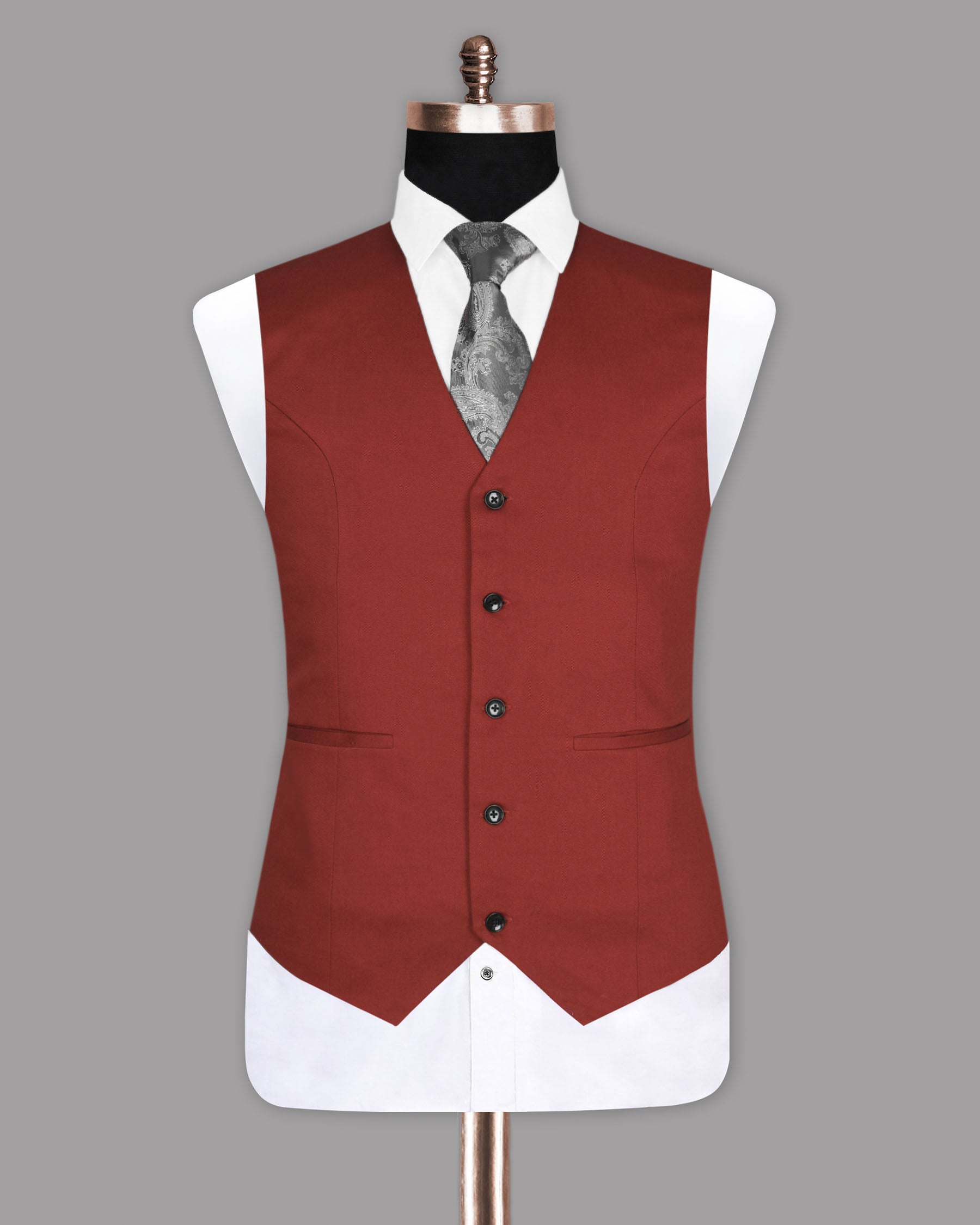 Rust Red Premium Cotton Sport Waistcoat V861-42, V861-36, V861-44, V861-58, V861-60, V861-38, V861-46, V861-48, V861-50, V861-52, V861-54, V861-40, V861-56