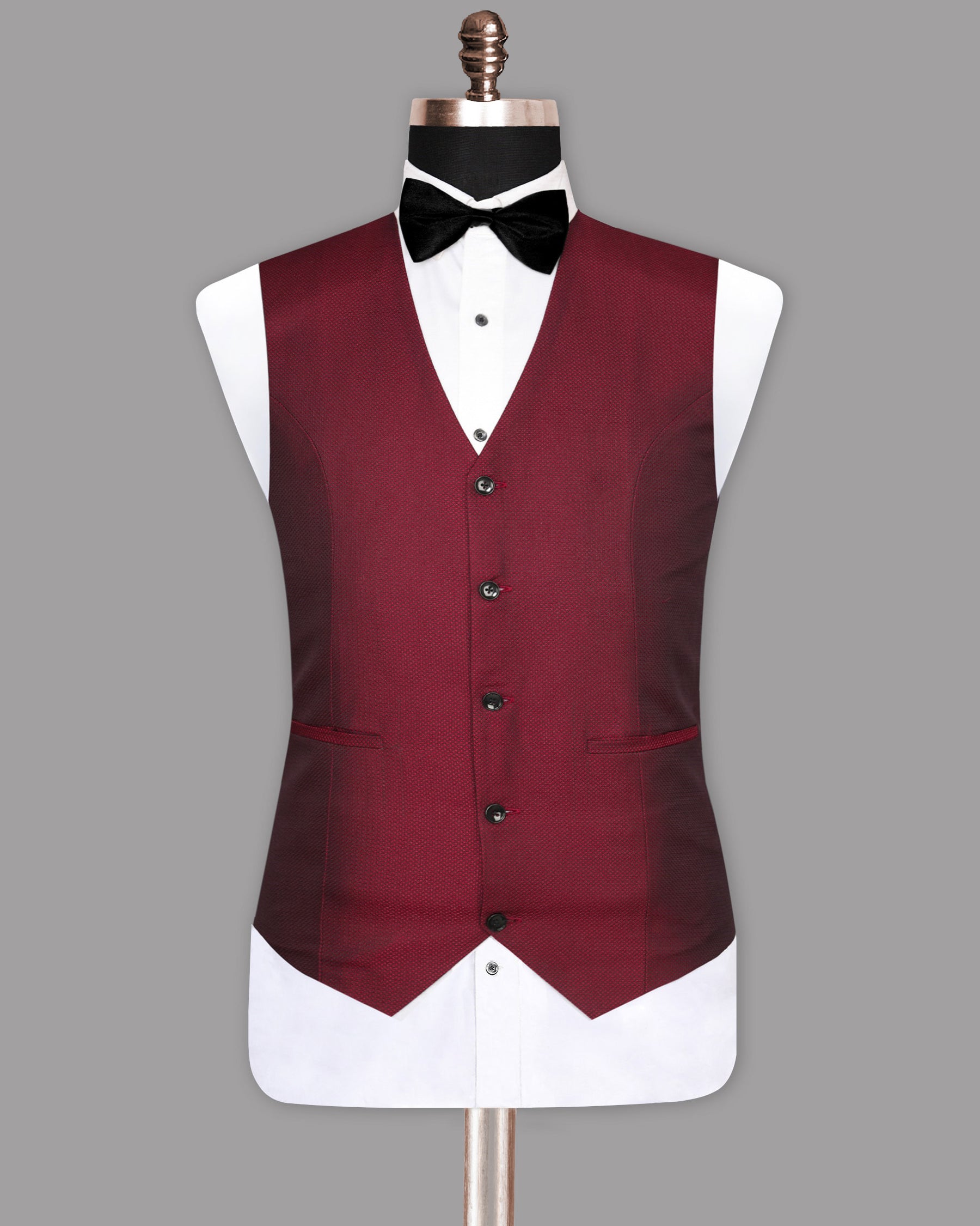 Garnet Red Diamond Textured Waistcoat V943-58, V943-36, V943-38, V943-46, V943-48, V943-50, V943-52, V943-54, V943-56, V943-60, V943-40, V943-42, V943-44