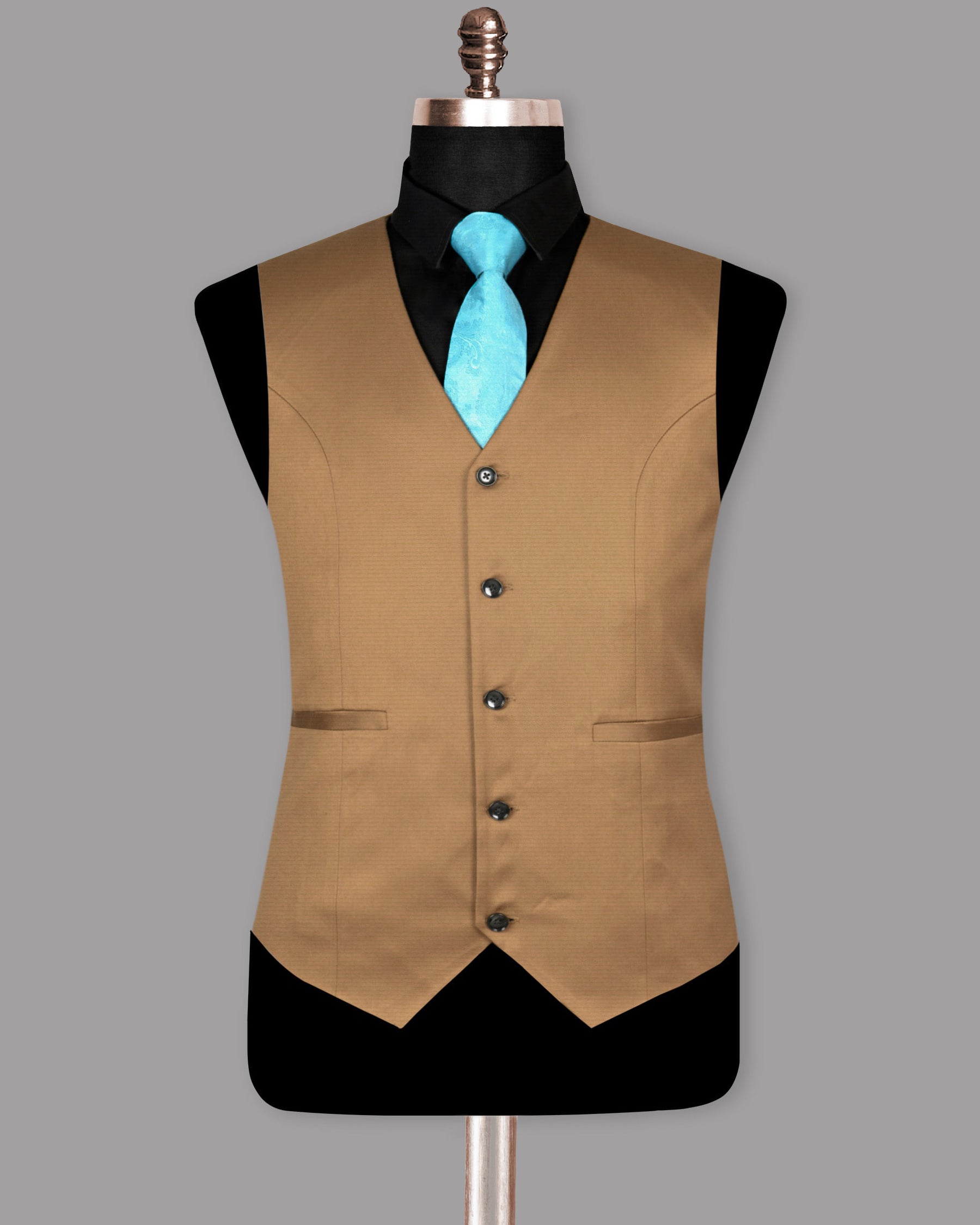 Camel Brown Wool Rich Waistcoat V952-38, V952-40, V952-42, V952-44, V952-46, V952-50, V952-52, V952-58, V952-60, V952-36, V952-48, V952-54, V952-56