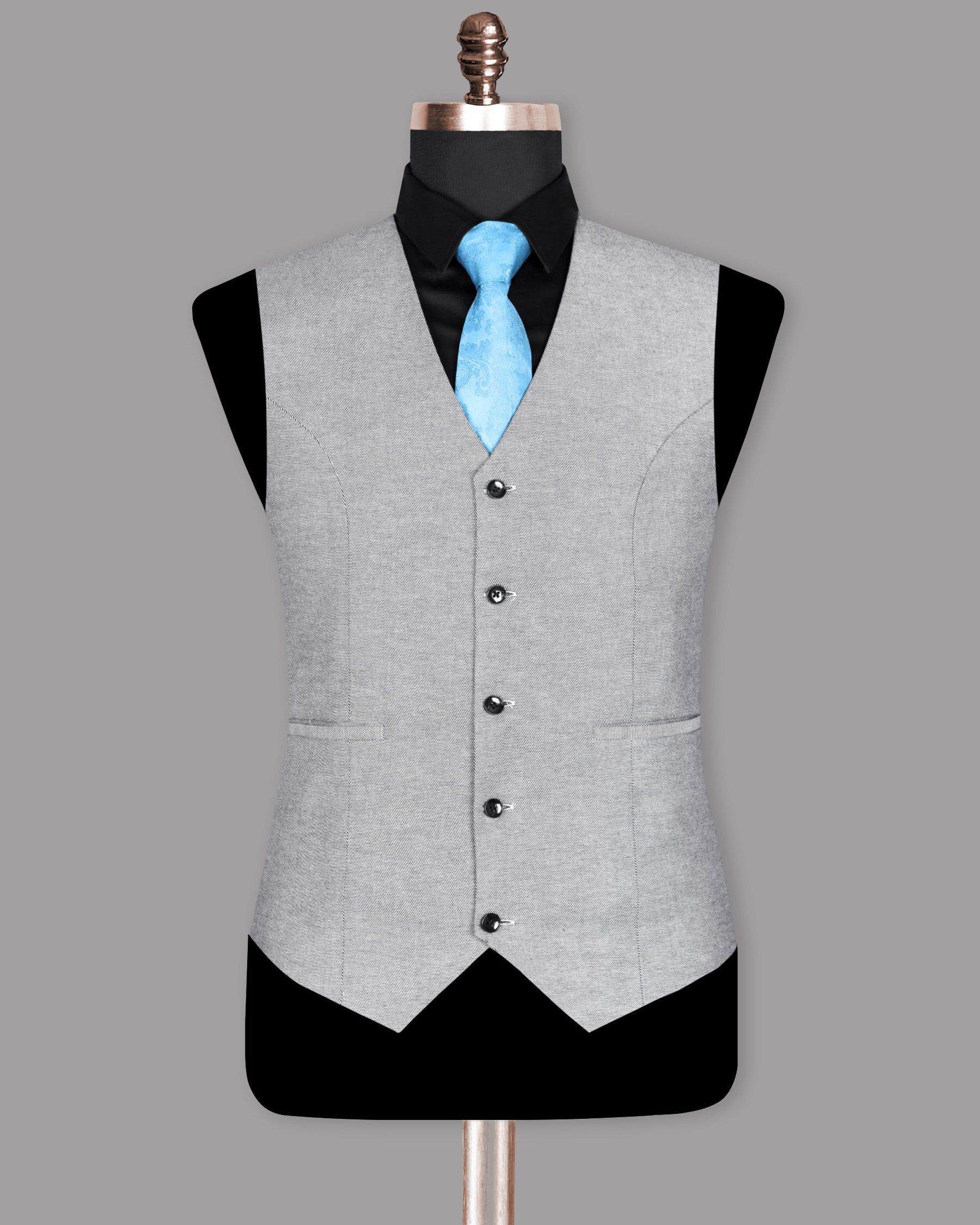 Light Grey Premium Cotton Waistcoat V964-50, V964-54, V964-38, V964-42, V964-44, V964-46, V964-48, V964-36, V964-40, V964-58, V964-60, V964-52, V964-56