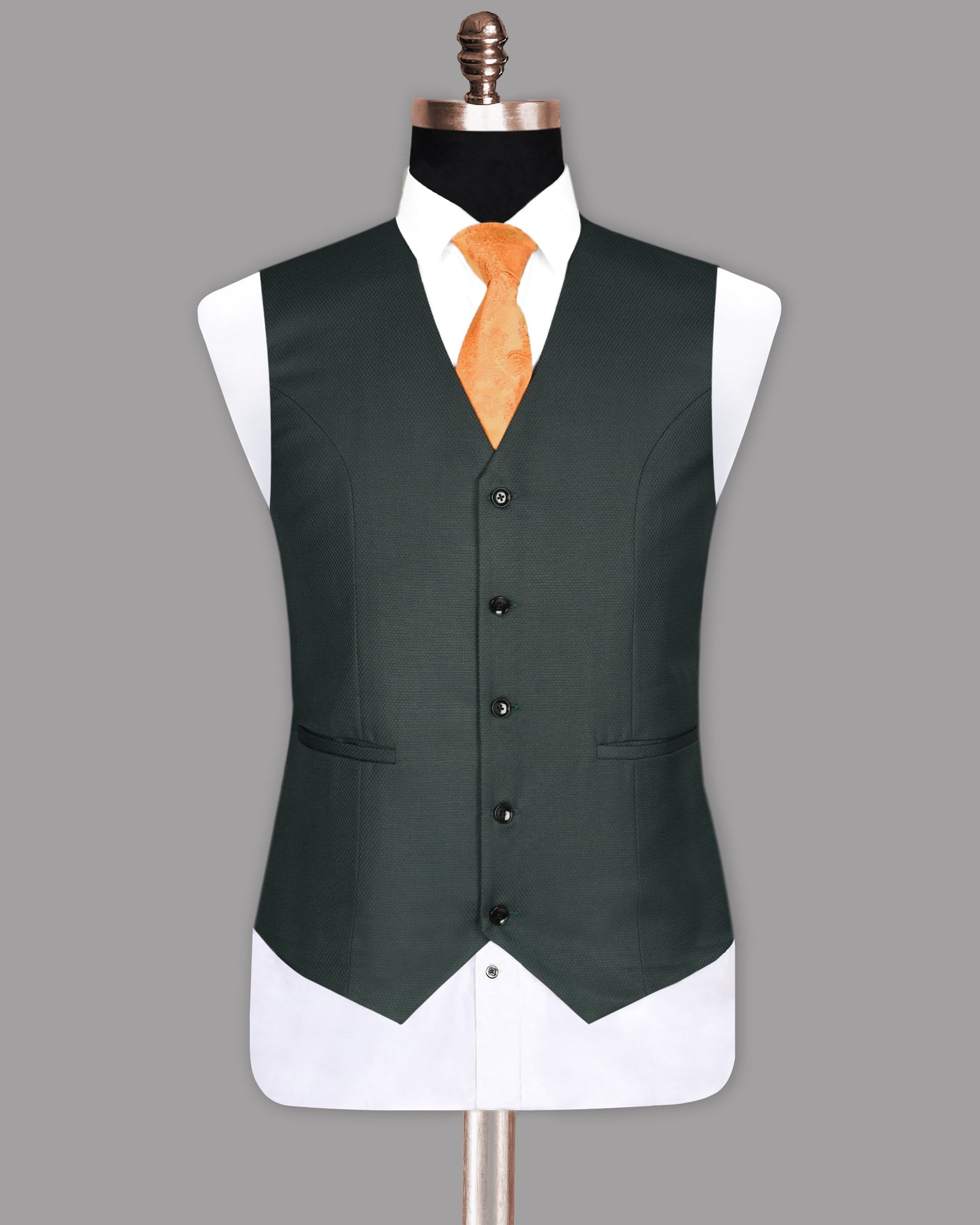 Sage Green Subtle Diamond Textured Waistcoat V975-44, V975-56, V975-46, V975-42, V975-50, V975-38, V975-48, V975-54, V975-60, V975-40, V975-58, V975-36, V975-52