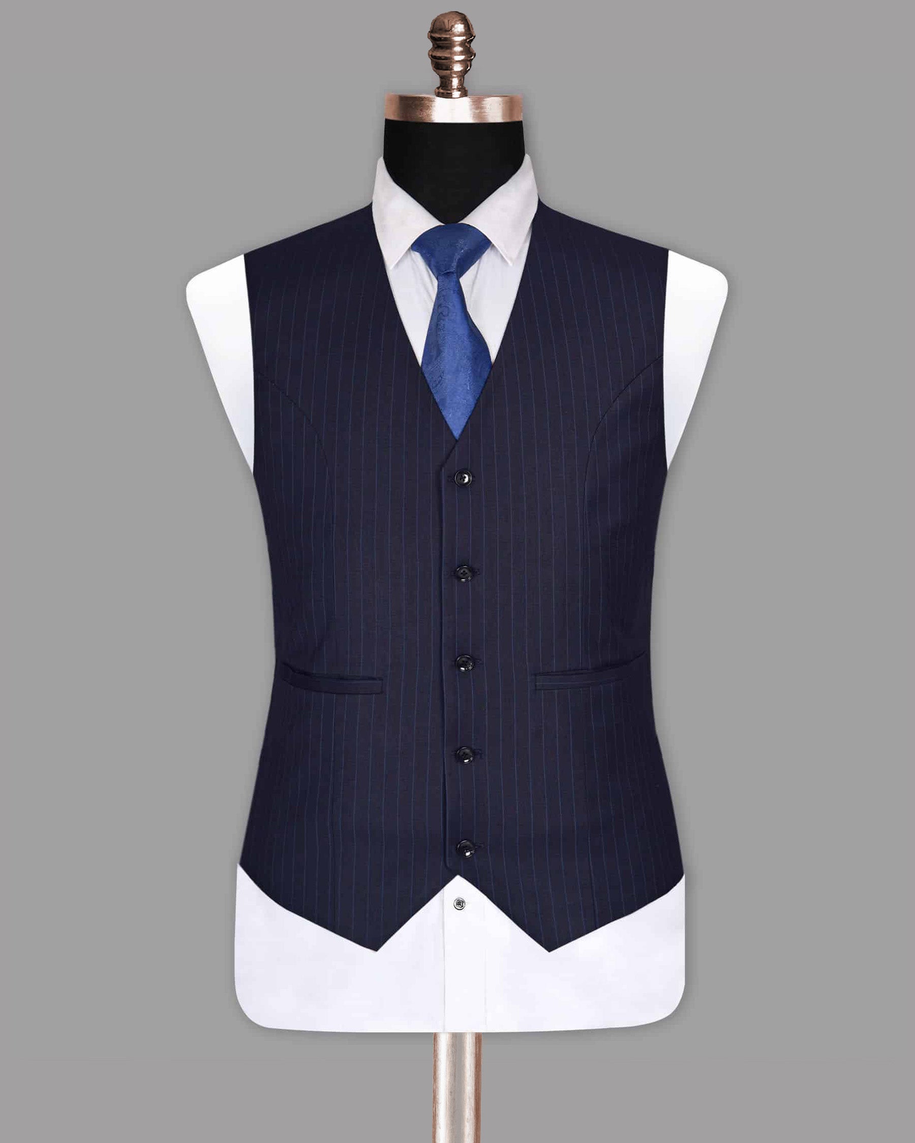 Navy with Tonal Striped Waistcoat V994-50, V994-60, V994-42, V994-46, V994-38, V994-56, V994-58, V994-54, V994-36, V994-40, V994-44, V994-48, V994-52