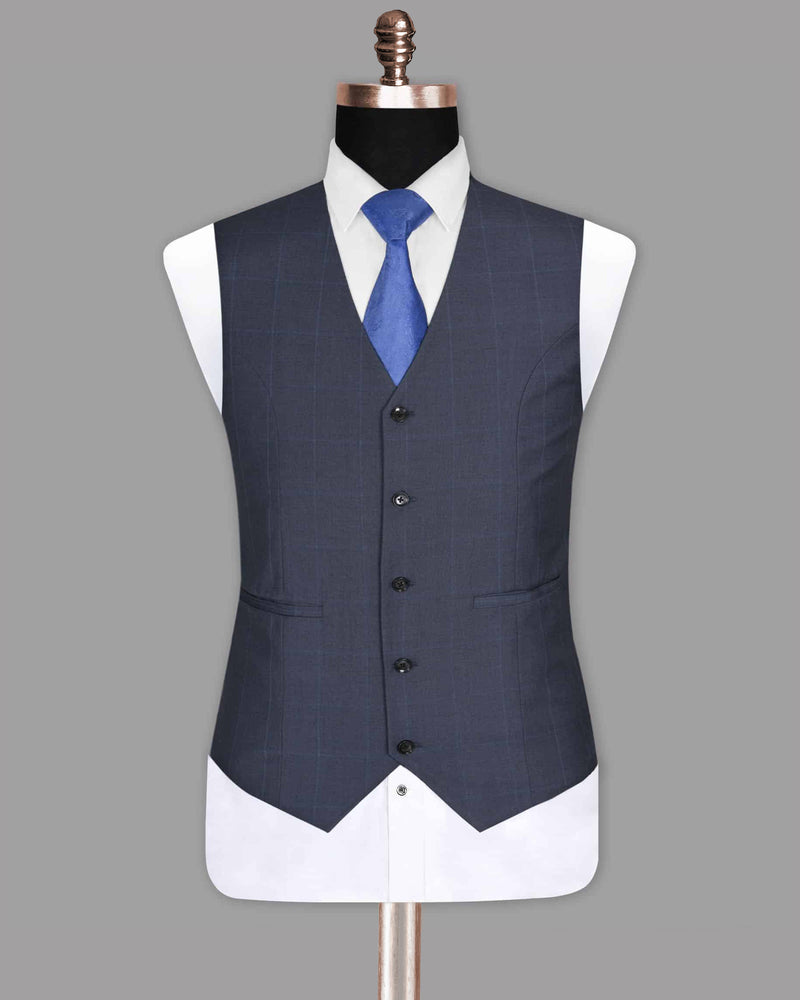 Rhino Grey Tonal Windowpane Waistcoat V995-42, V995-44, V995-36, V995-38, V995-48, V995-50, V995-52, V995-60, V995-40, V995-46, V995-54, V995-56, V995-58