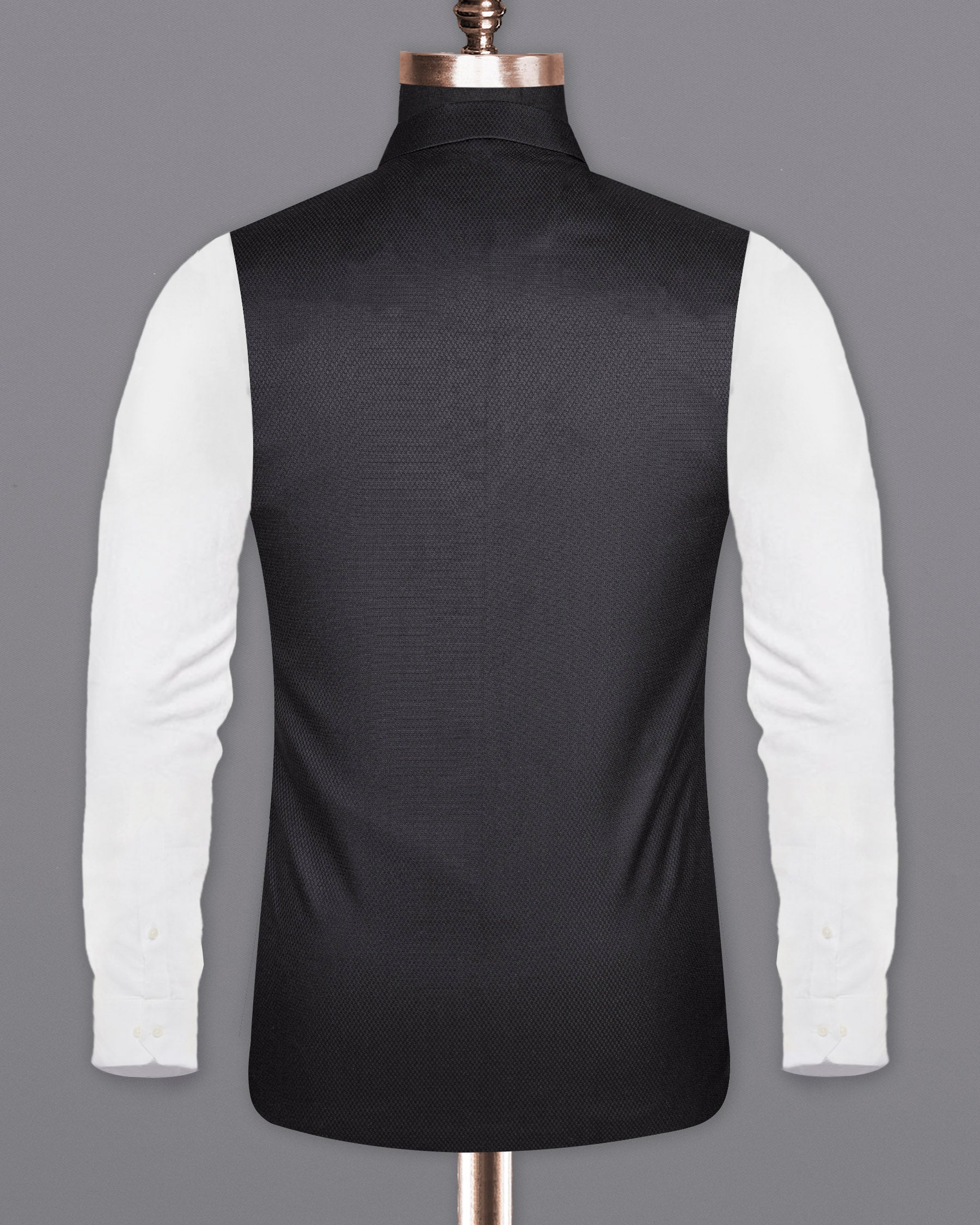 Jade Black Diamond textured Nehru Jacket