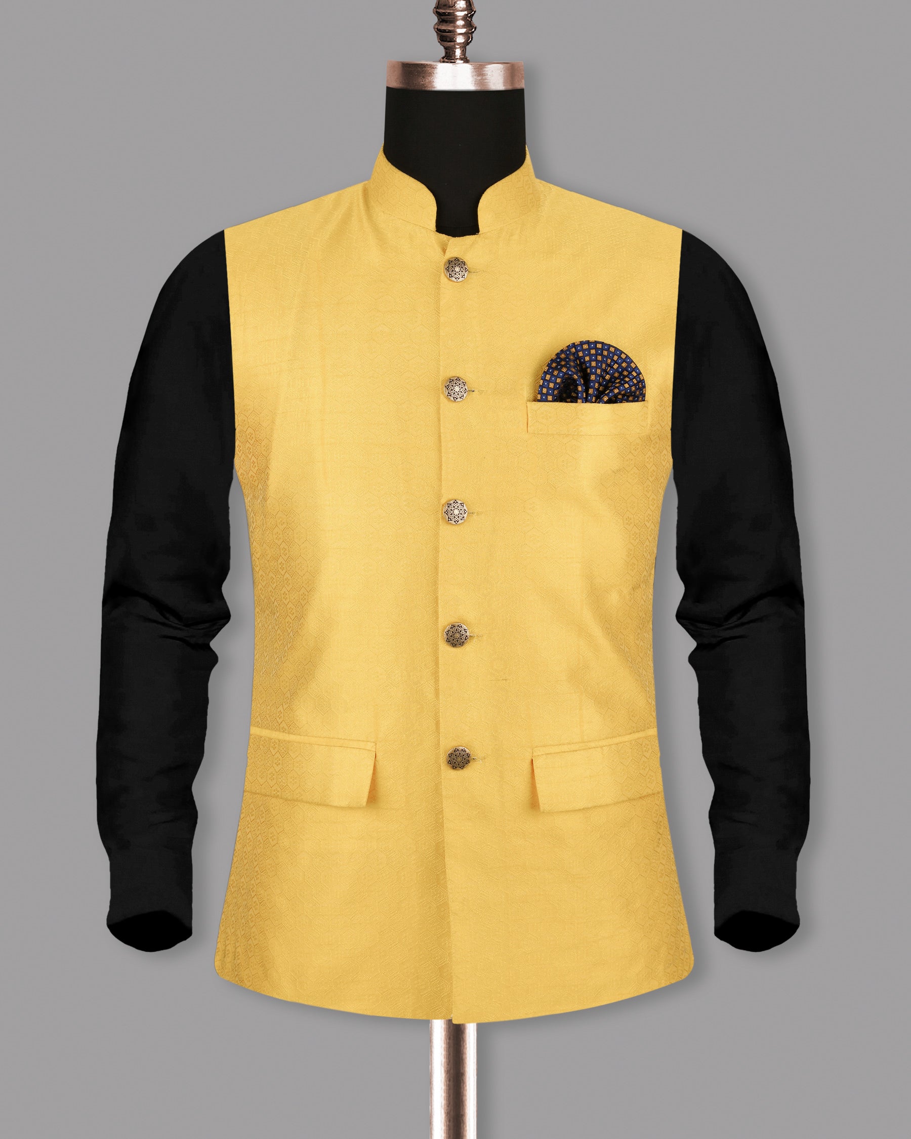 Chardonnay Jacquard Patterned Designer Nehru jacket