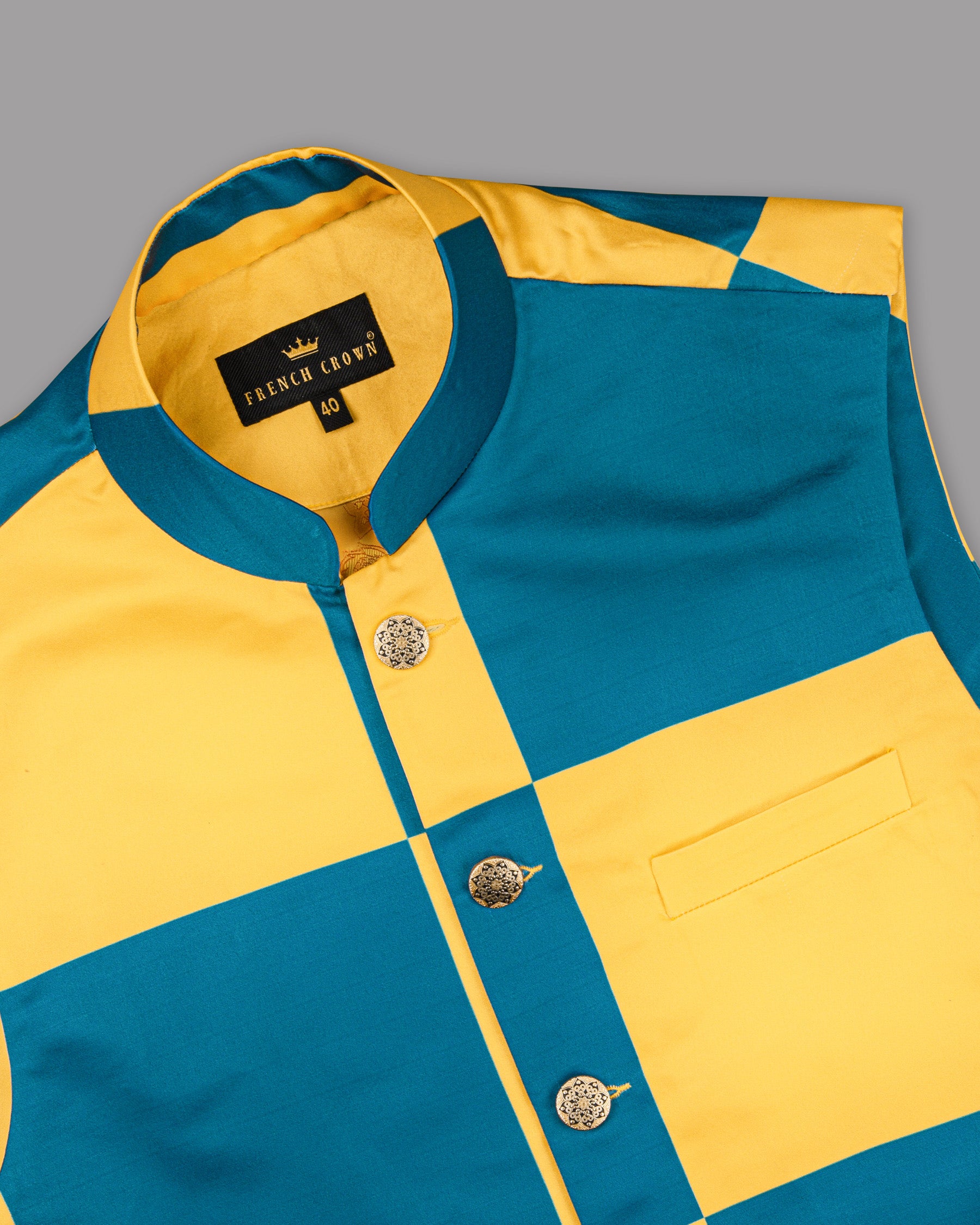 Mosque-Saffron Mango Super Soft Designer Nehru Jacket WC1175-36, WC1175-38, WC1175-40, WC1175-42, WC1175-44, WC1175-46, WC1175-48, WC1175-50, WC1175-52, WC1175-54, WC1175-56, WC1175-58, WC1175-60