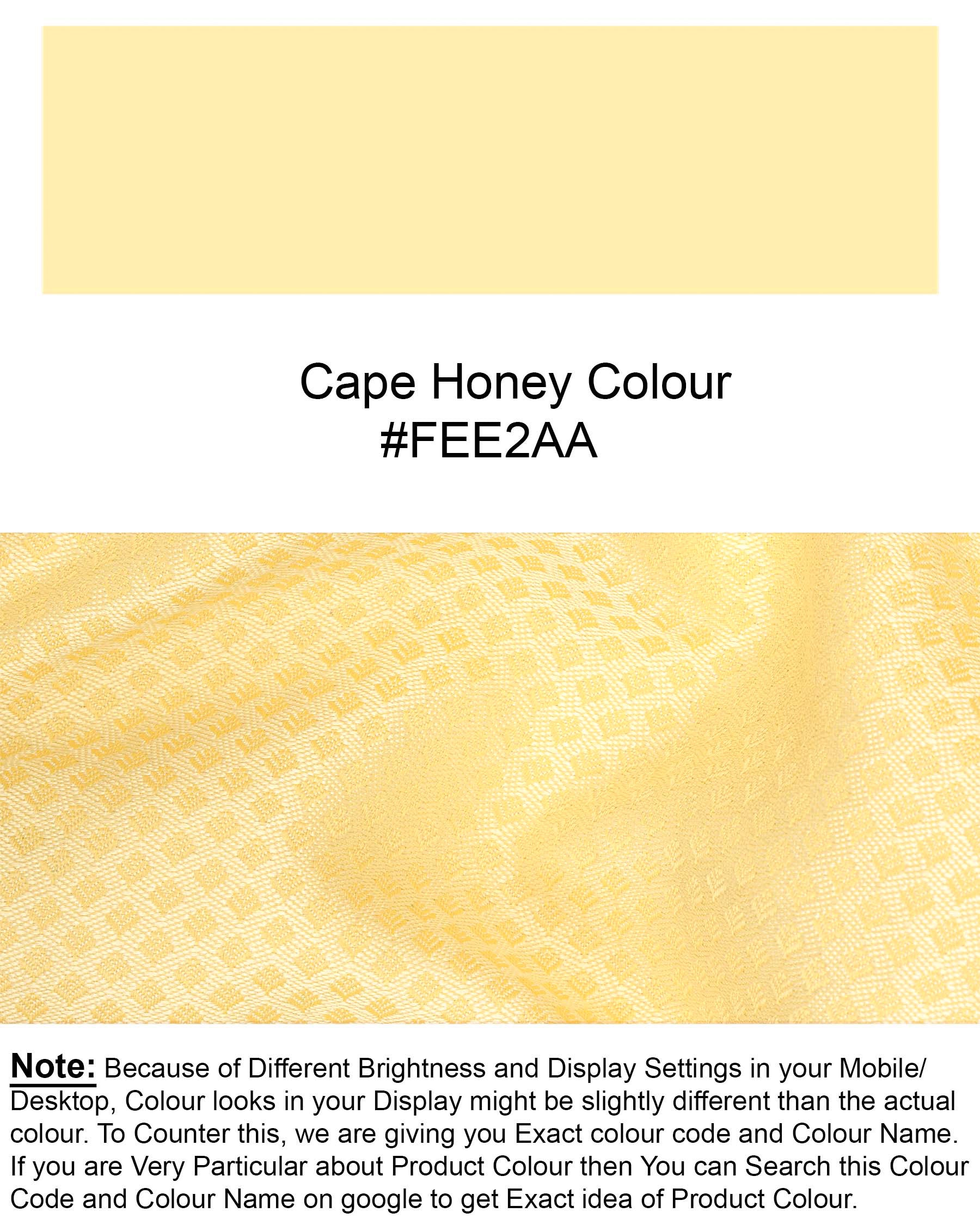 Cape Honey Textured Nehru Jacket WC1654-36, WC1654-38, WC1654-40, WC1654-42, WC1654-44, WC1654-46, WC1654-48, WC1654-50, WC1654-52, WC1654-54, WC1654-56, WC1654-58, WC1654-60