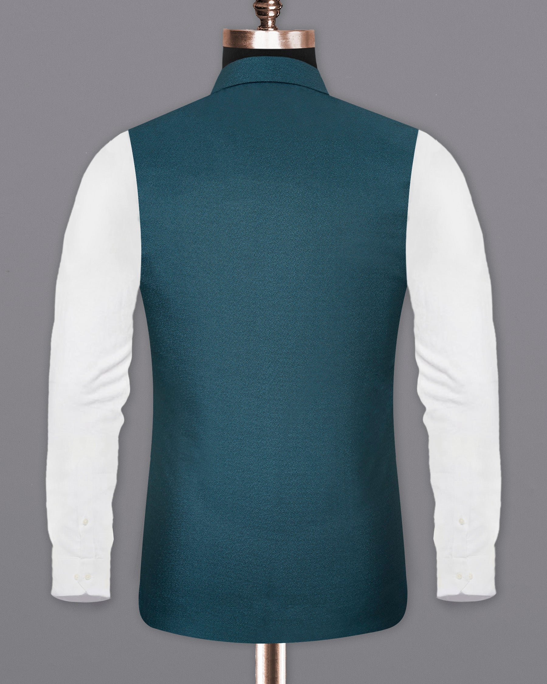 Cyprus Green Textured Nehru Jacket WC1682-36, WC1682-38, WC1682-40, WC1682-42, WC1682-44, WC1682-46, WC1682-48, WC1682-50, WC1682-52, WC1682-54, WC1682-56, WC1682-58, WC1682-60