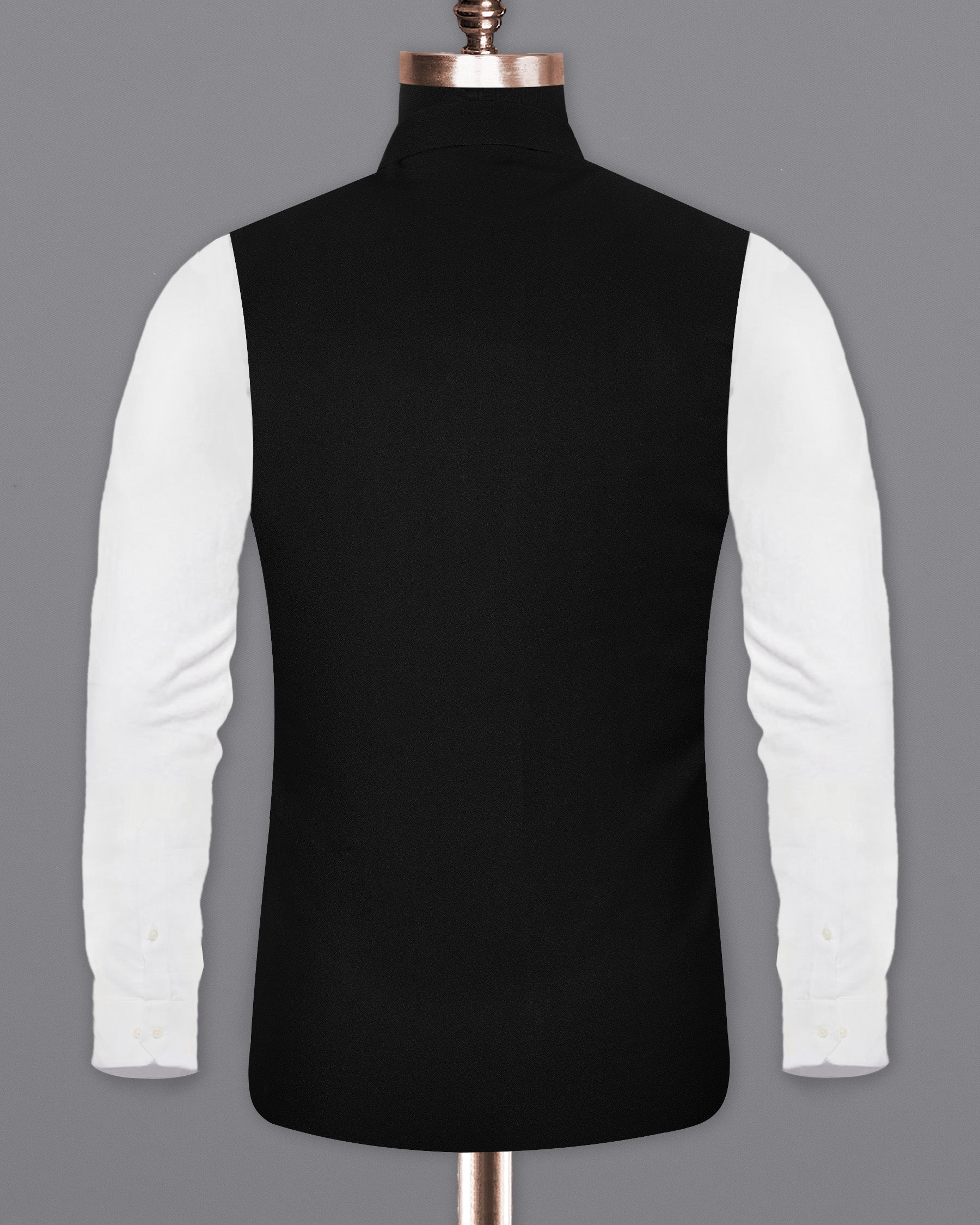 Jade Black Textured Nehru Jacket WC1683-36, WC1683-38, WC1683-40, WC1683-42, WC1683-44, WC1683-46, WC1683-48, WC1683-50, WC1683-52, WC1683-54, WC1683-56, WC1683-58, WC1683-60