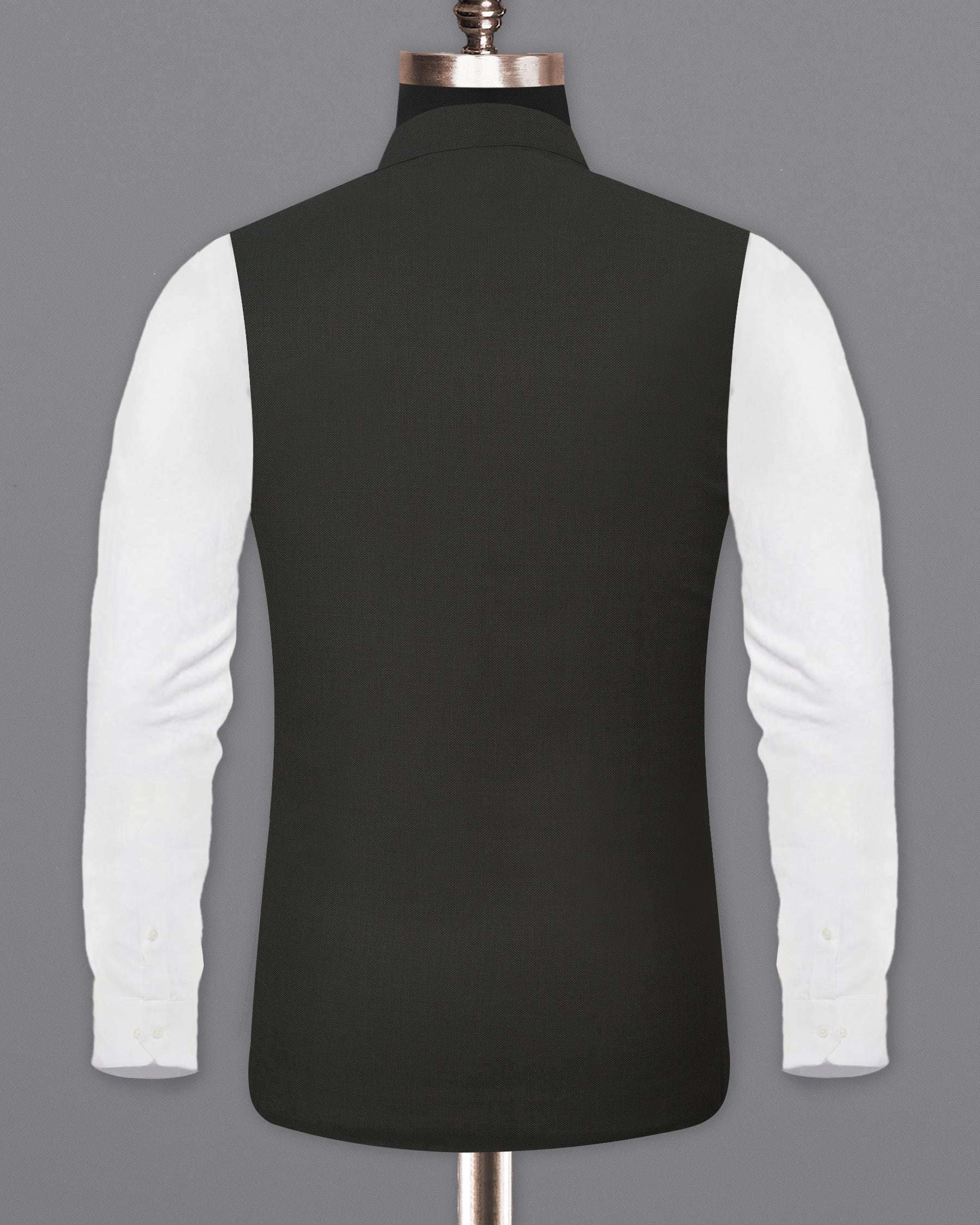 Baltic Sea Black Textured Nehru Jacket