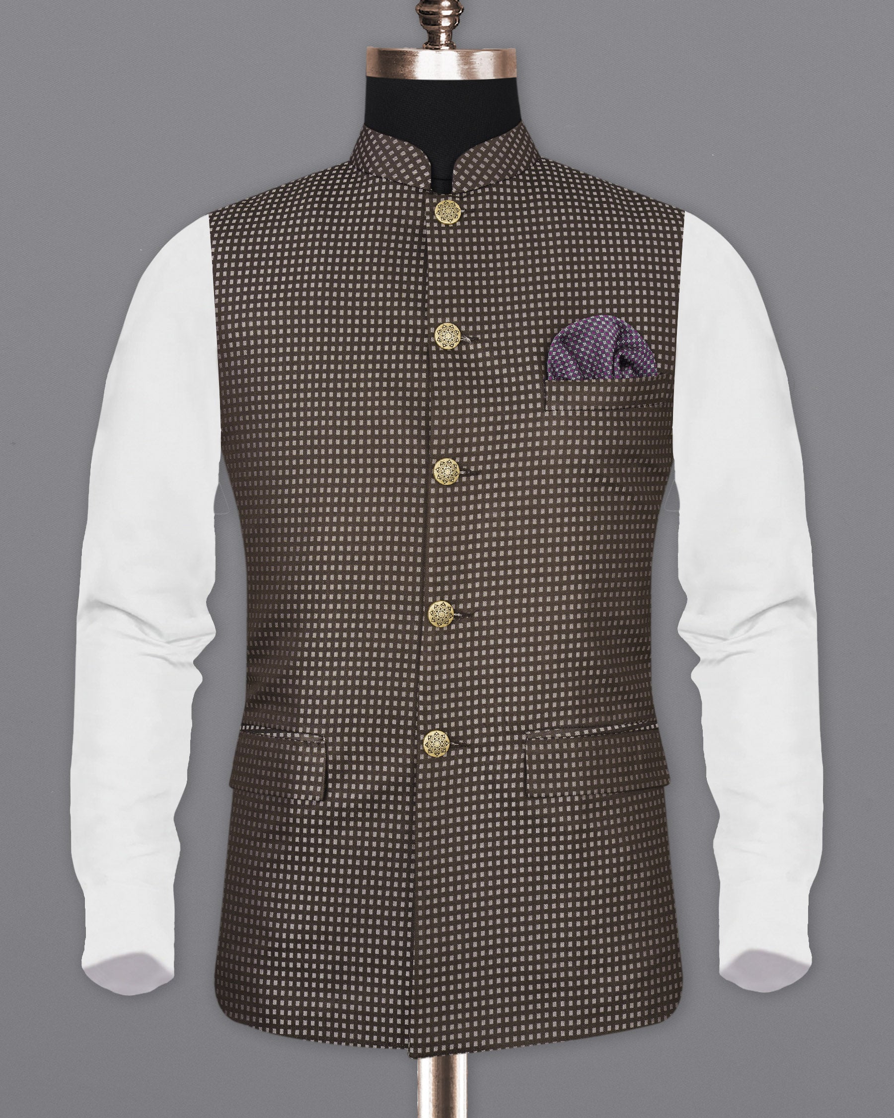 Eclipse Geometric Textured Nehru Jacket