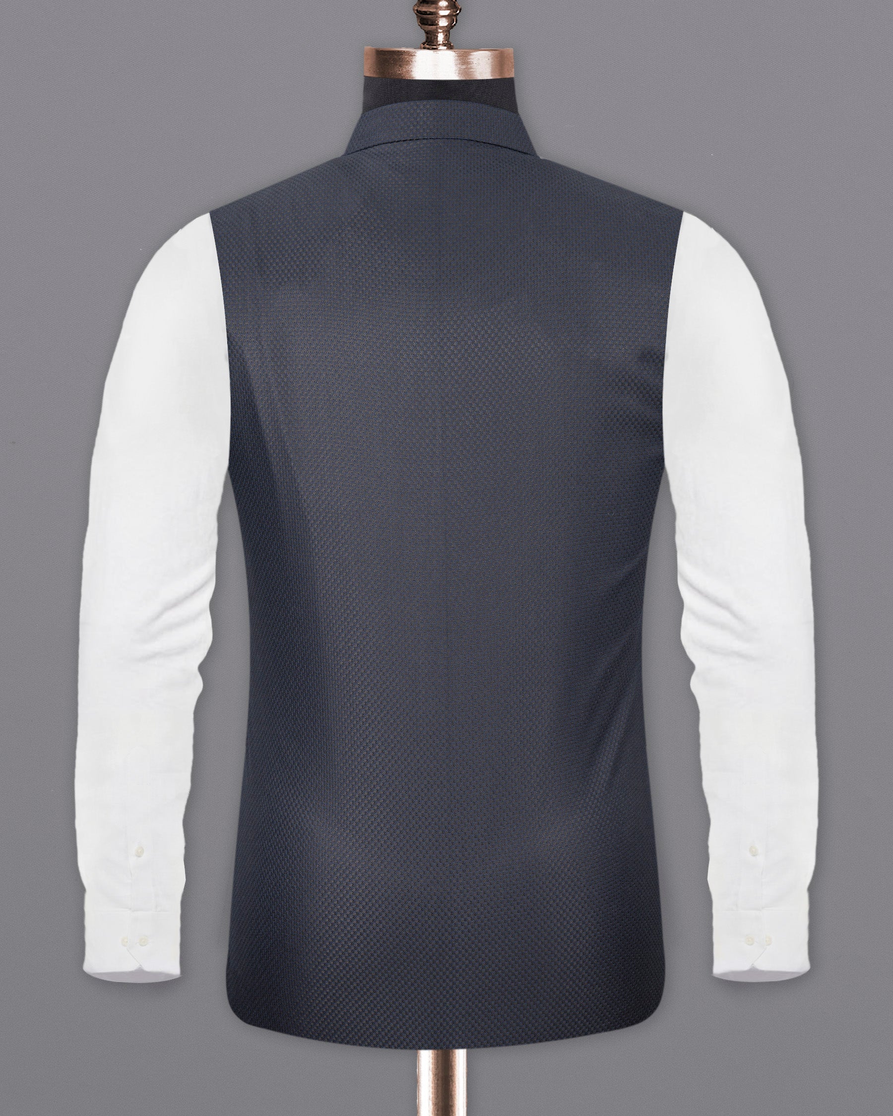 Limed Spruce Geometric Textured Nehru Jacket WC1775-36, WC1775-38, WC1775-40, WC1775-42, WC1775-44, WC1775-46, WC1775-48, WC1775-50, WC1775-52, WC1775-54, WC1775-56, WC1775-58, WC1775-60