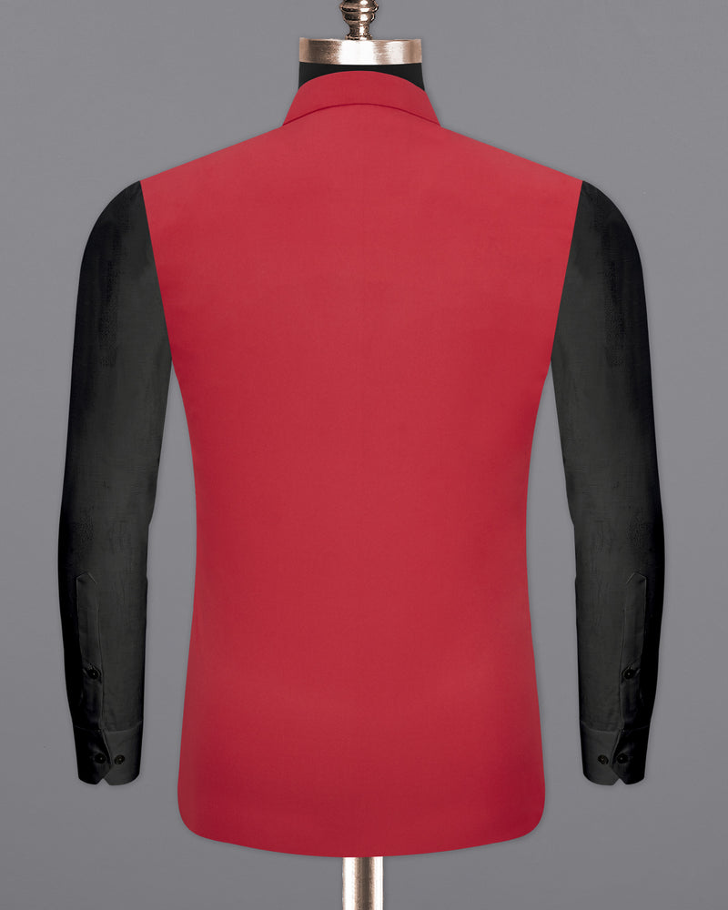 Jasper Red Solid Nehru Jacket WC1853-36, WC1853-38, WC1853-40, WC1853-42, WC1853-44, WC1853-46, WC1853-48, WC1853-50, WC1853-52, WC1853-54, WC1853-56, WC1853-58, WC1853-60