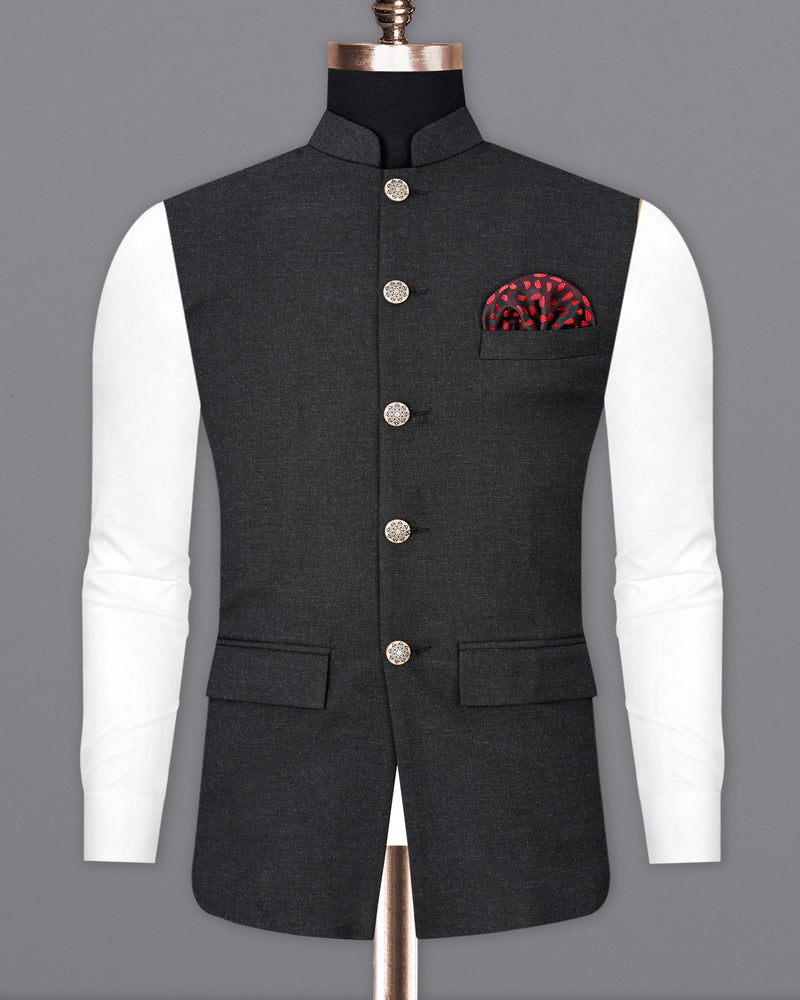 Thunder Black Nehru Jacket WC1863-36, WC1863-38, WC1863-40, WC1863-42, WC1863-44, WC1863-46, WC1863-48, WC1863-50, WC1863-52, WC1863-54, WC1863-56, WC1863-58, WC1863-60