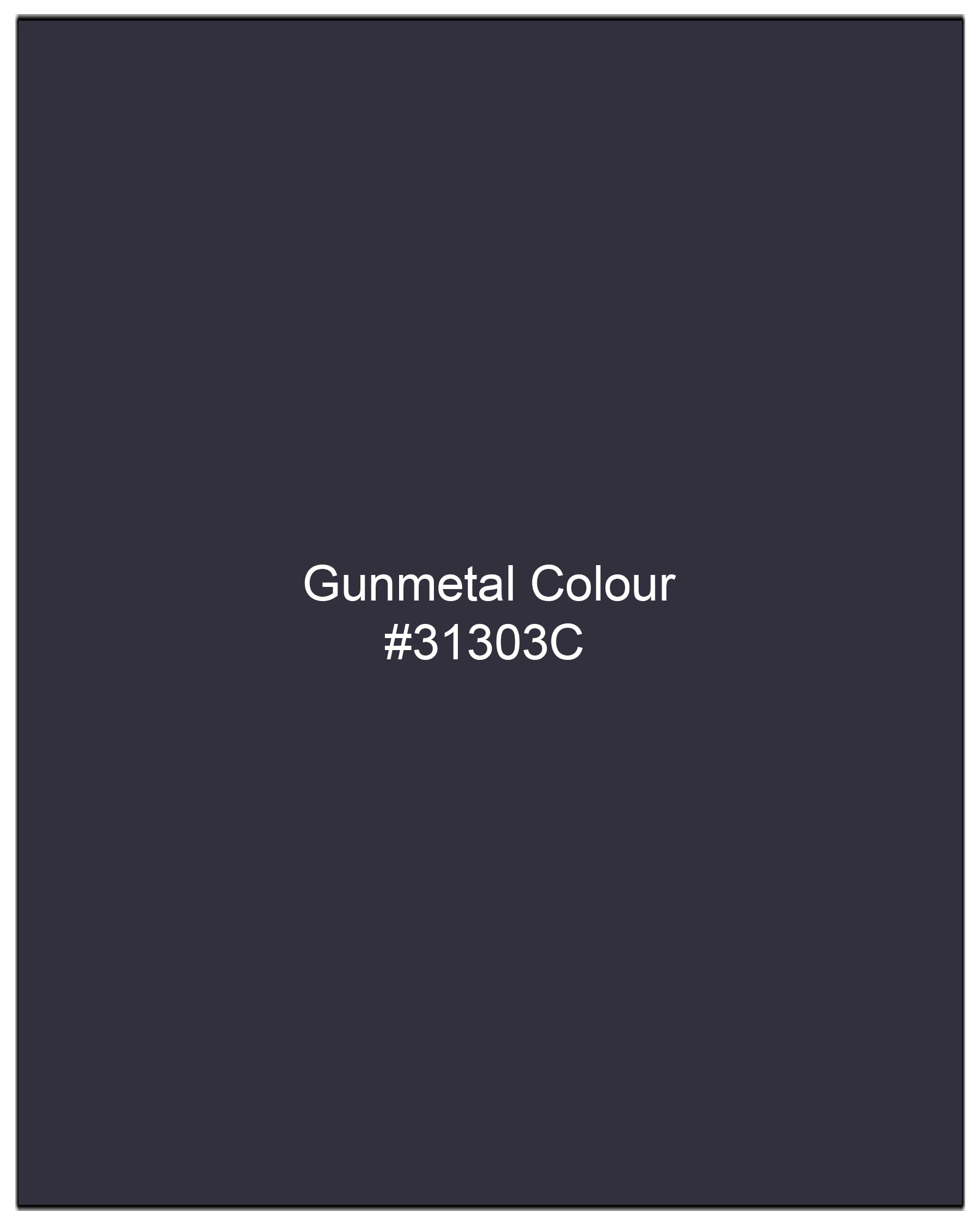 Gunmetal Blue Solid Nehru Jacket WC1973-36, WC1973-38, WC1973-40, WC1973-42, WC1973-44, WC1973-46, WC1973-48, WC1973-50, WC1973-52, WC1973-54, WC1973-56, WC1973-58, WC1973-60
