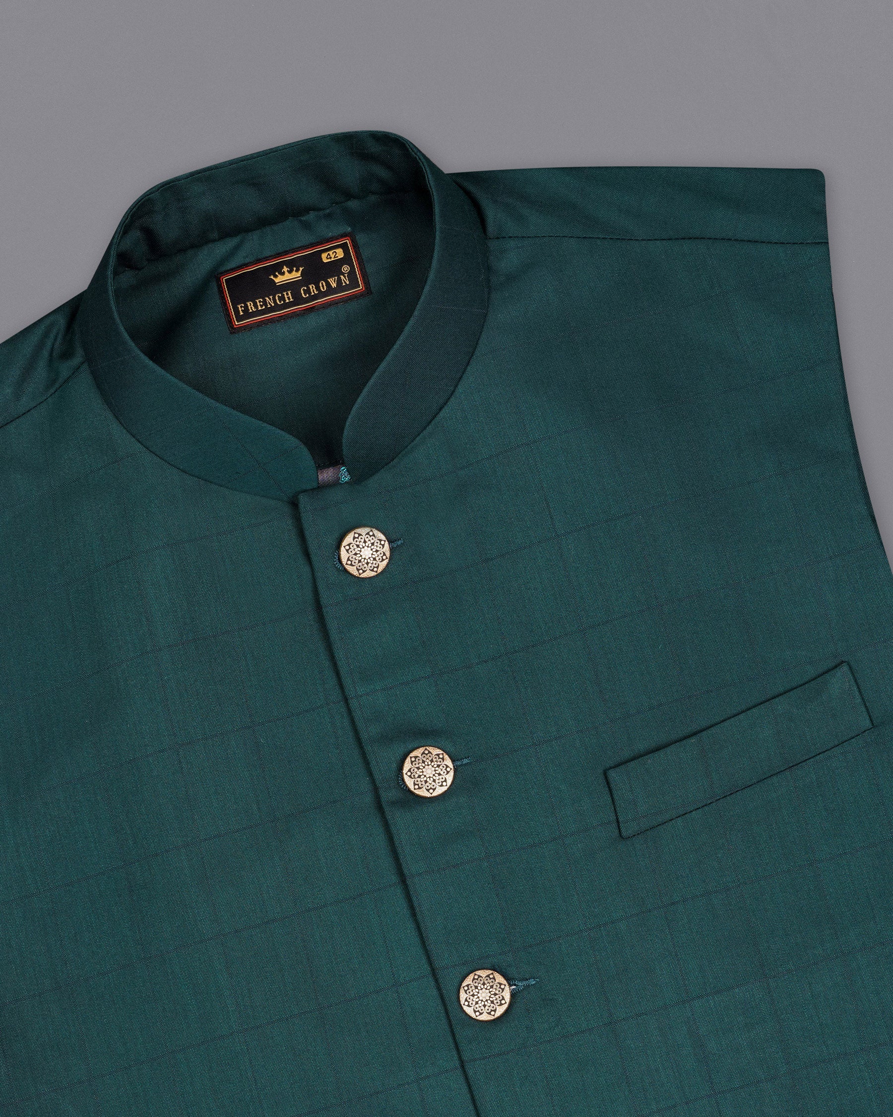 Dianne Green Plaid Nehru Jacket WC2010-36, WC2010-38, WC2010-40, WC2010-42, WC2010-44, WC2010-46, WC2010-48, WC2010-50, WC2010-52, WC2010-54, WC2010-56, WC2010-58, WC2010-60