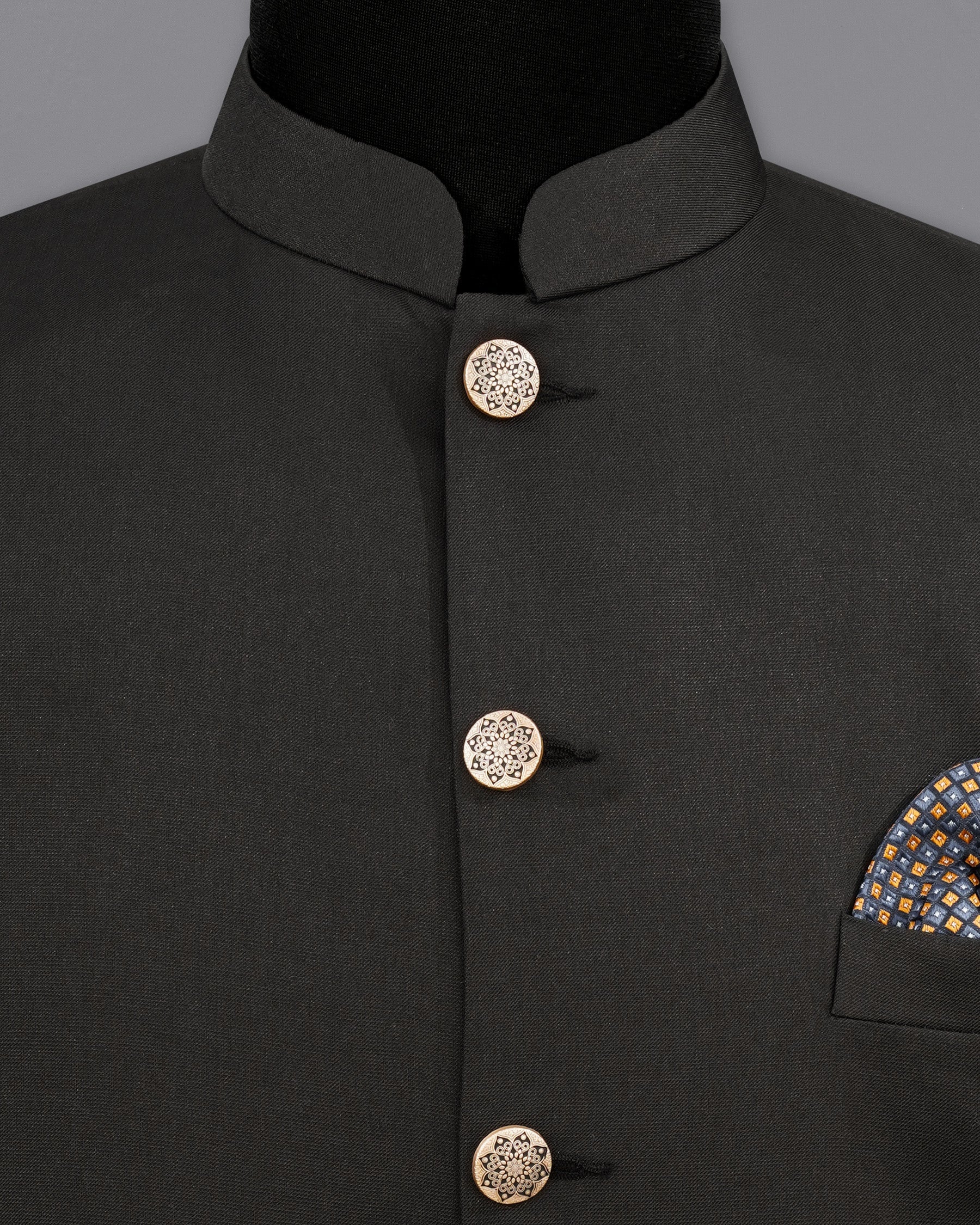 Zeus Black Bandhgala Designer Nehru Jacket