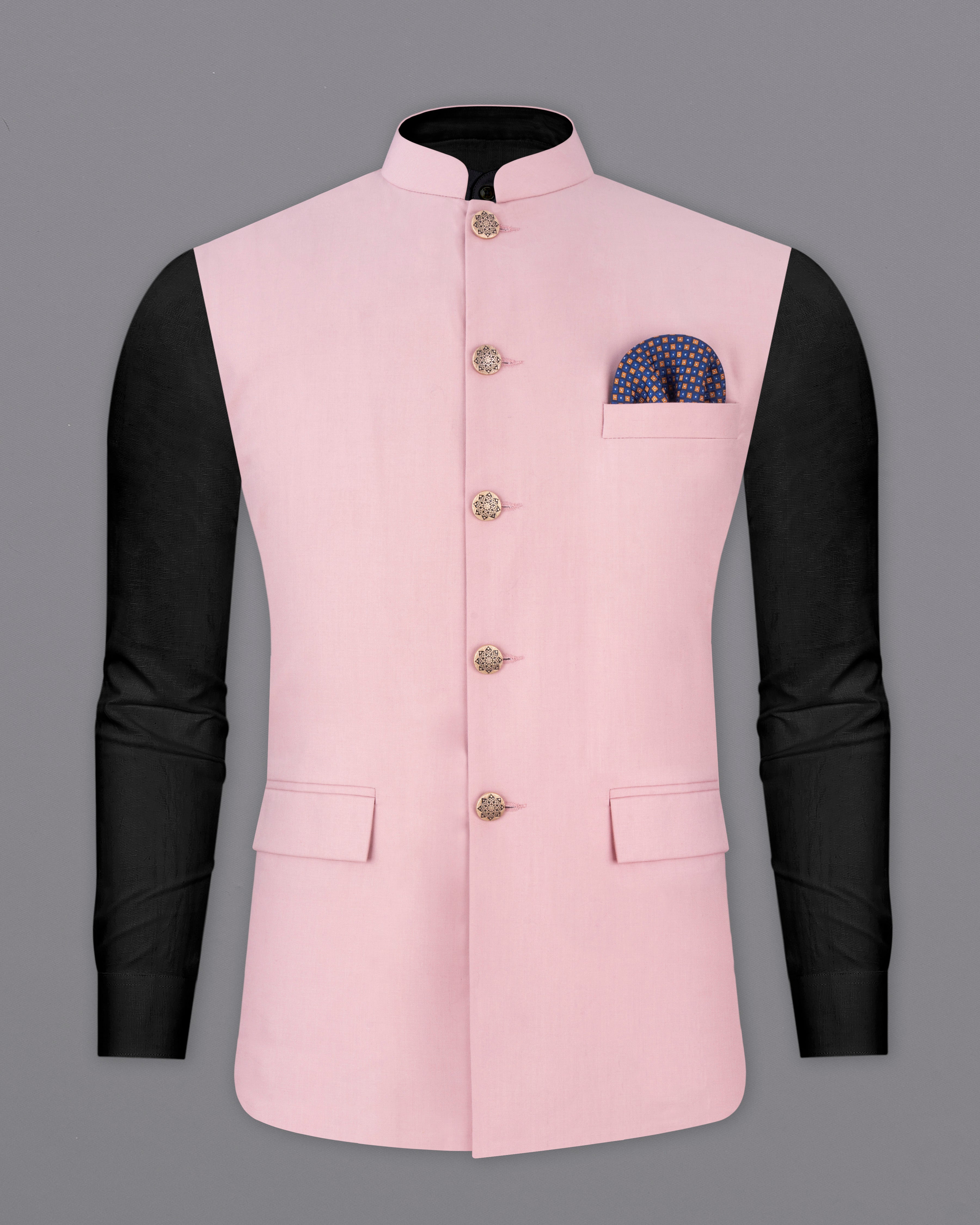 Beauty Bush Pink Designer Nehru Jacket WC2549-36, WC2549-38, WC2549-40, WC2549-42, WC2549-44, WC2549-46, WC2549-48, WC2549-50, WC2549-52, WC2549-54, WC2549-54, WC2549-58, WC2549-60