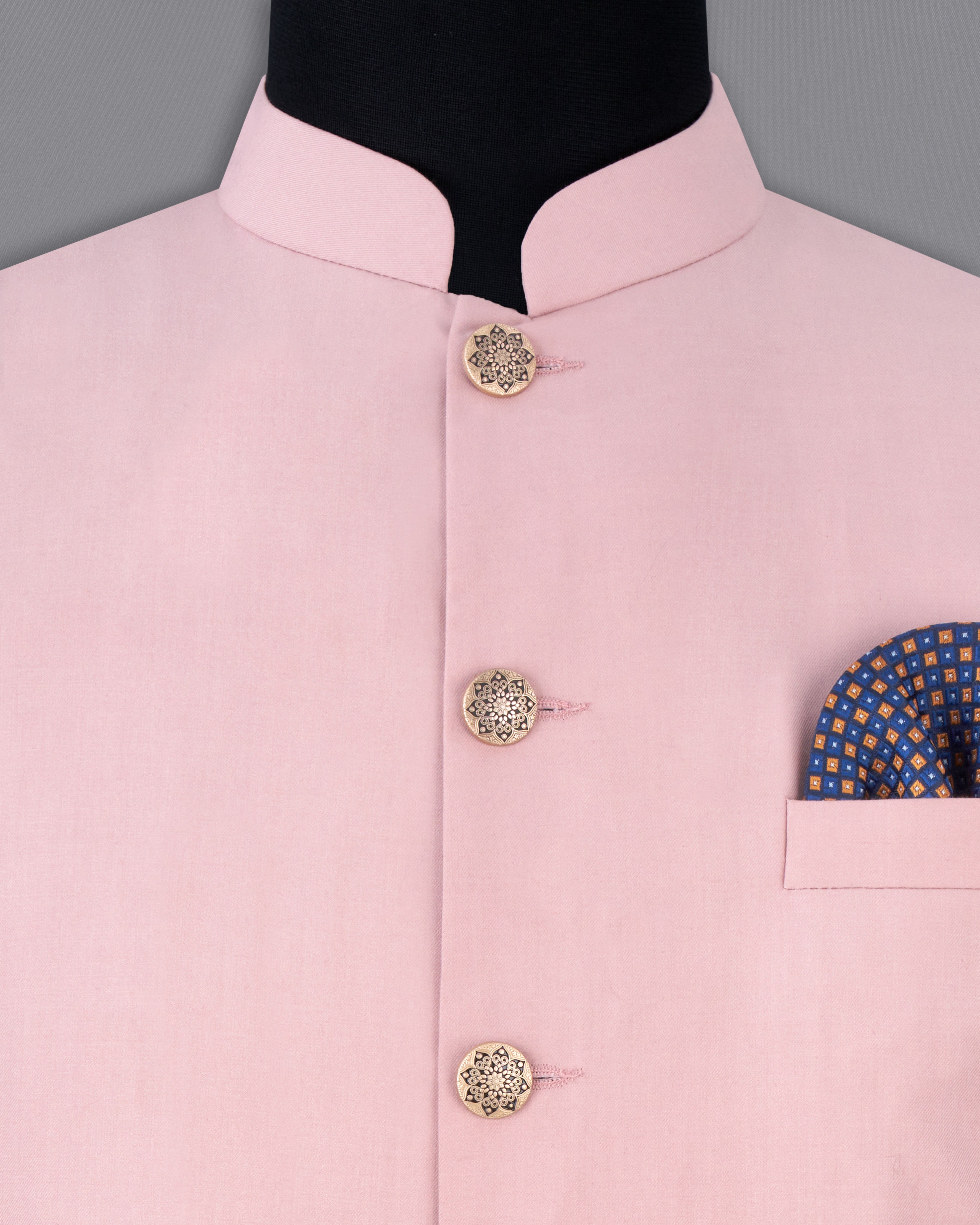 Beauty Bush Pink Designer Nehru Jacket WC2549-36, WC2549-38, WC2549-40, WC2549-42, WC2549-44, WC2549-46, WC2549-48, WC2549-50, WC2549-52, WC2549-54, WC2549-54, WC2549-58, WC2549-60