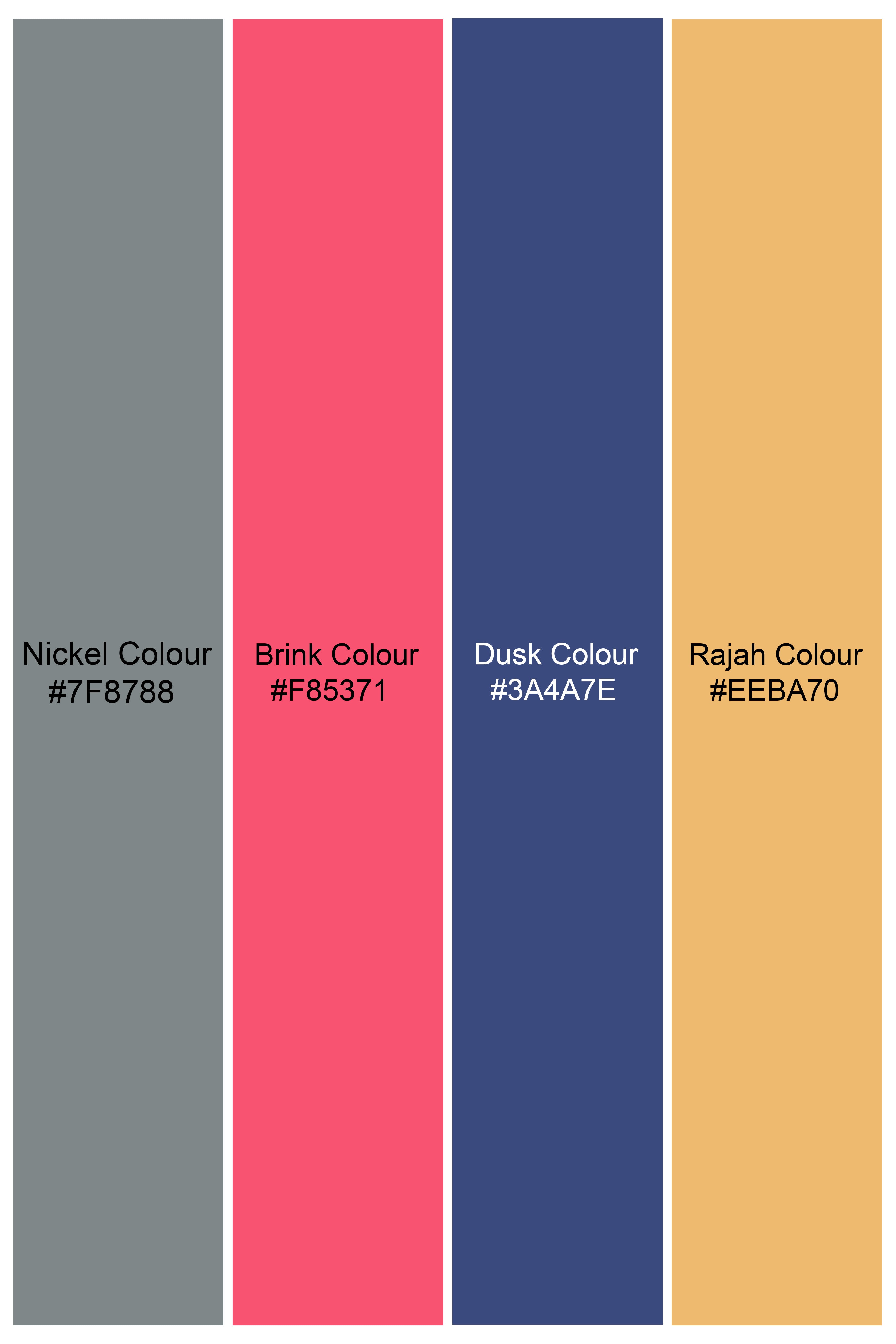 Nickel Gray and Brink Pink Paisley Cotton Thread Embroidered Designer Nehru Jacket