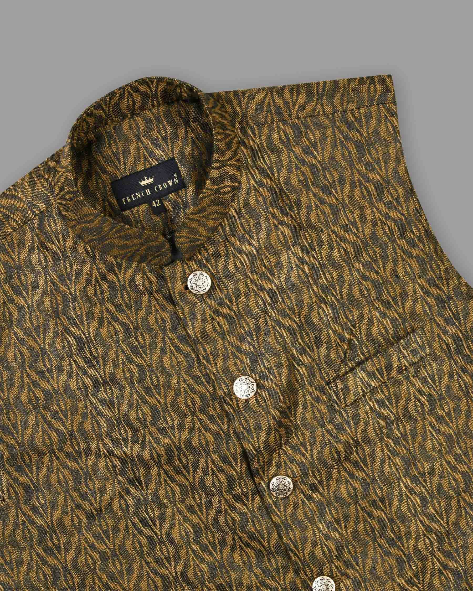 Brown Snake Skin jacquard Patterned Designer Waistcoat WC873-42, WC873-54, WC873-46, WC873-36, WC873-40, WC873-50, WC873-38, WC873-44, WC873-48, WC873-52, WC873-60, WC873-58, WC873-56