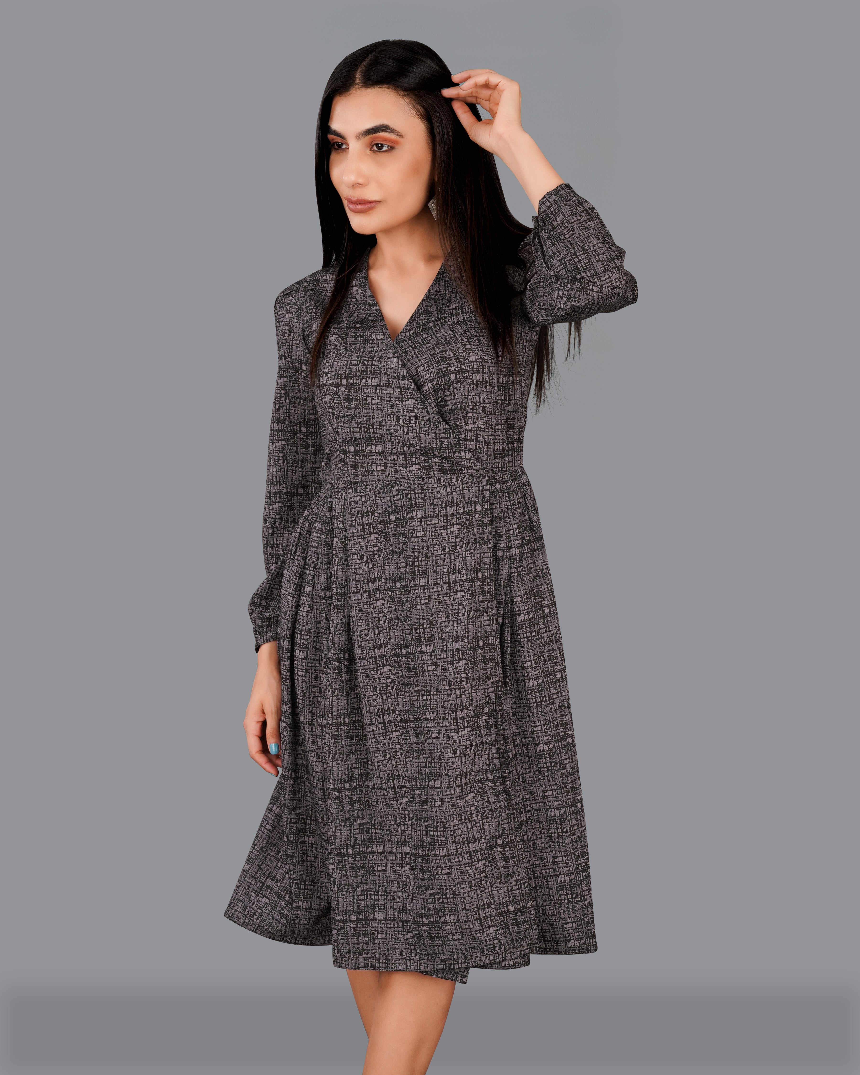 venus brown dress VENUS Flutter Sleeve Dress | Brown Multi
