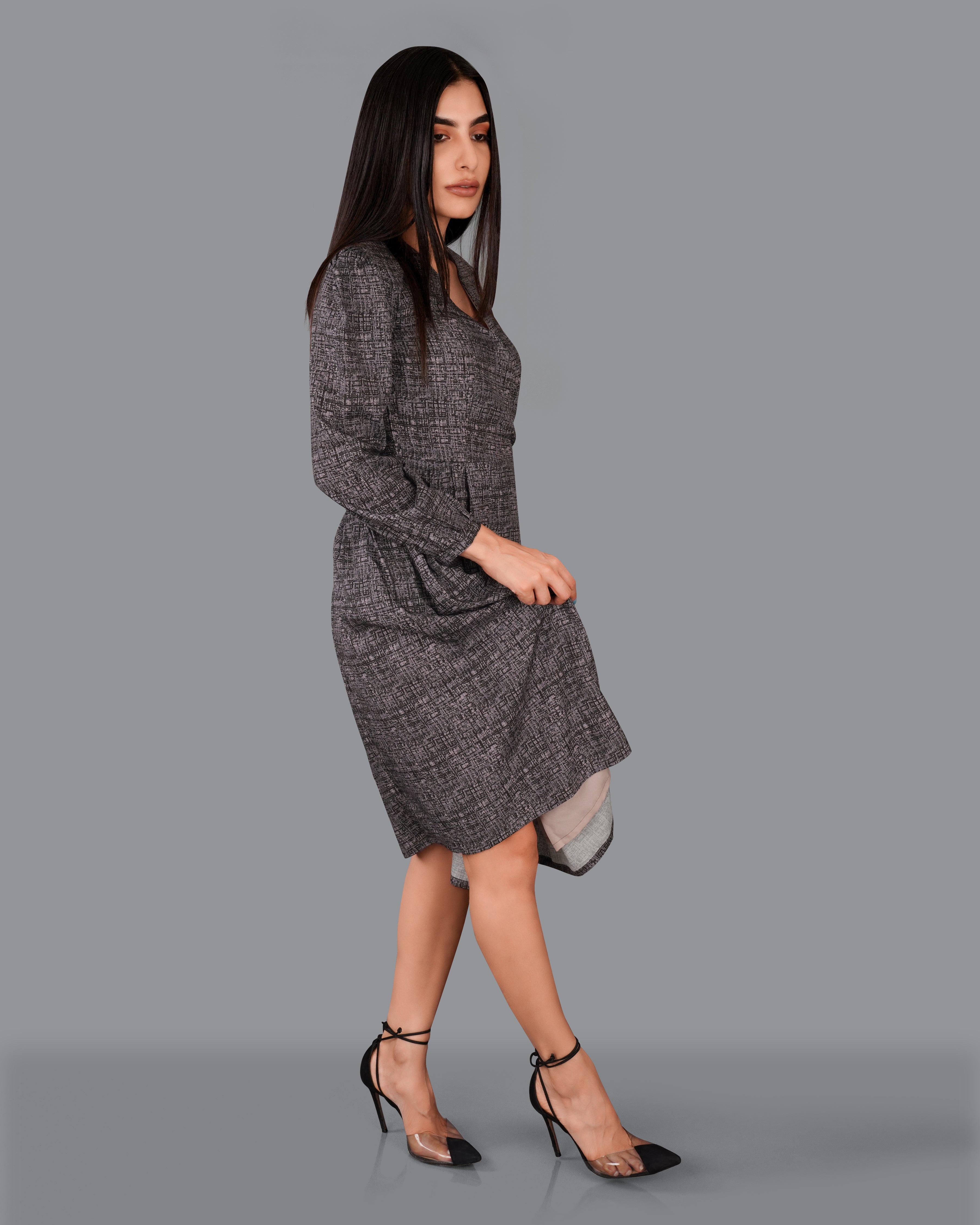 Thunder with Venus Brown Flared Dress Thunder with Venus Brown Flared Dress
