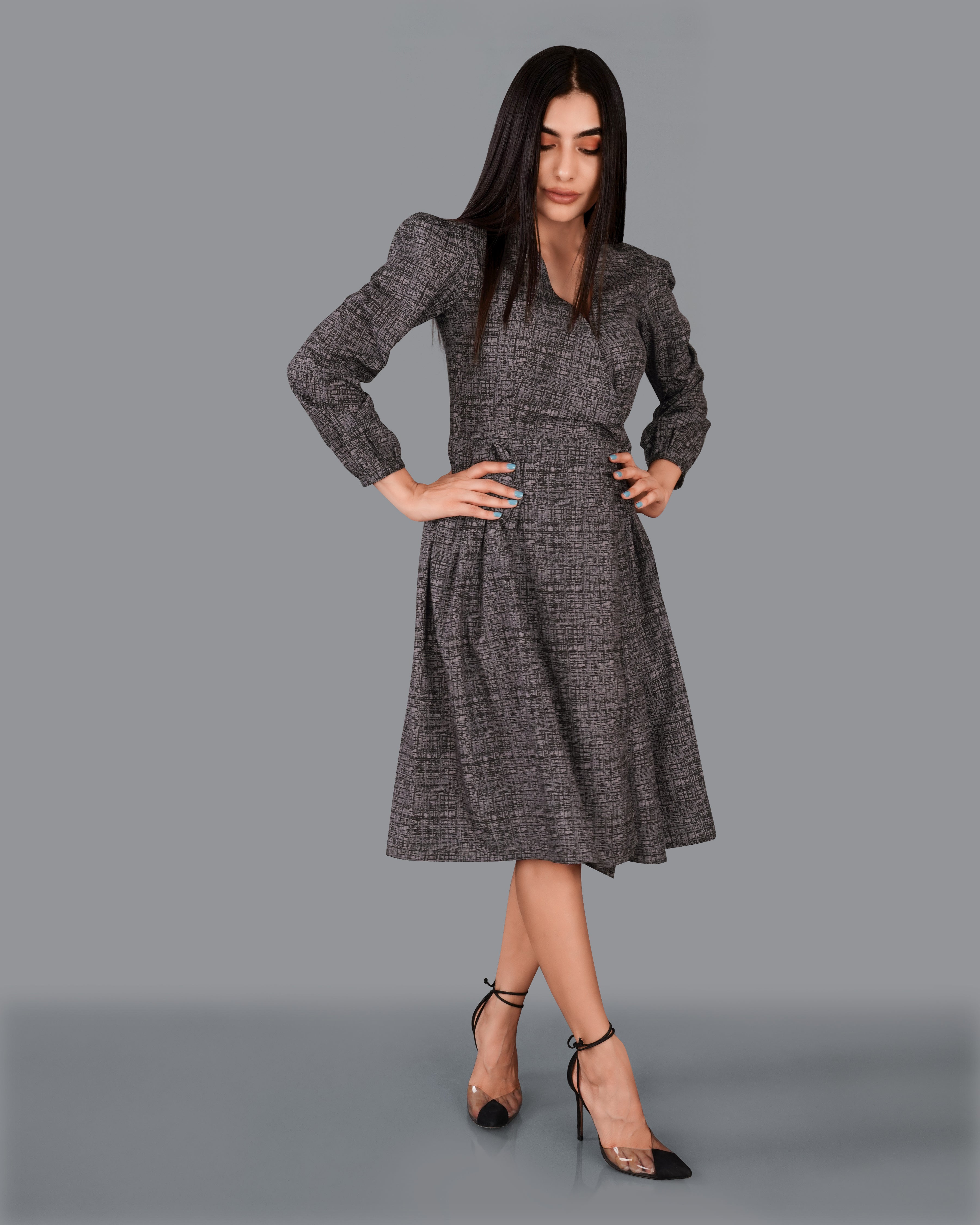 Thunder with Venus Brown Flared Dress Thunder with Venus Brown Flared Dress