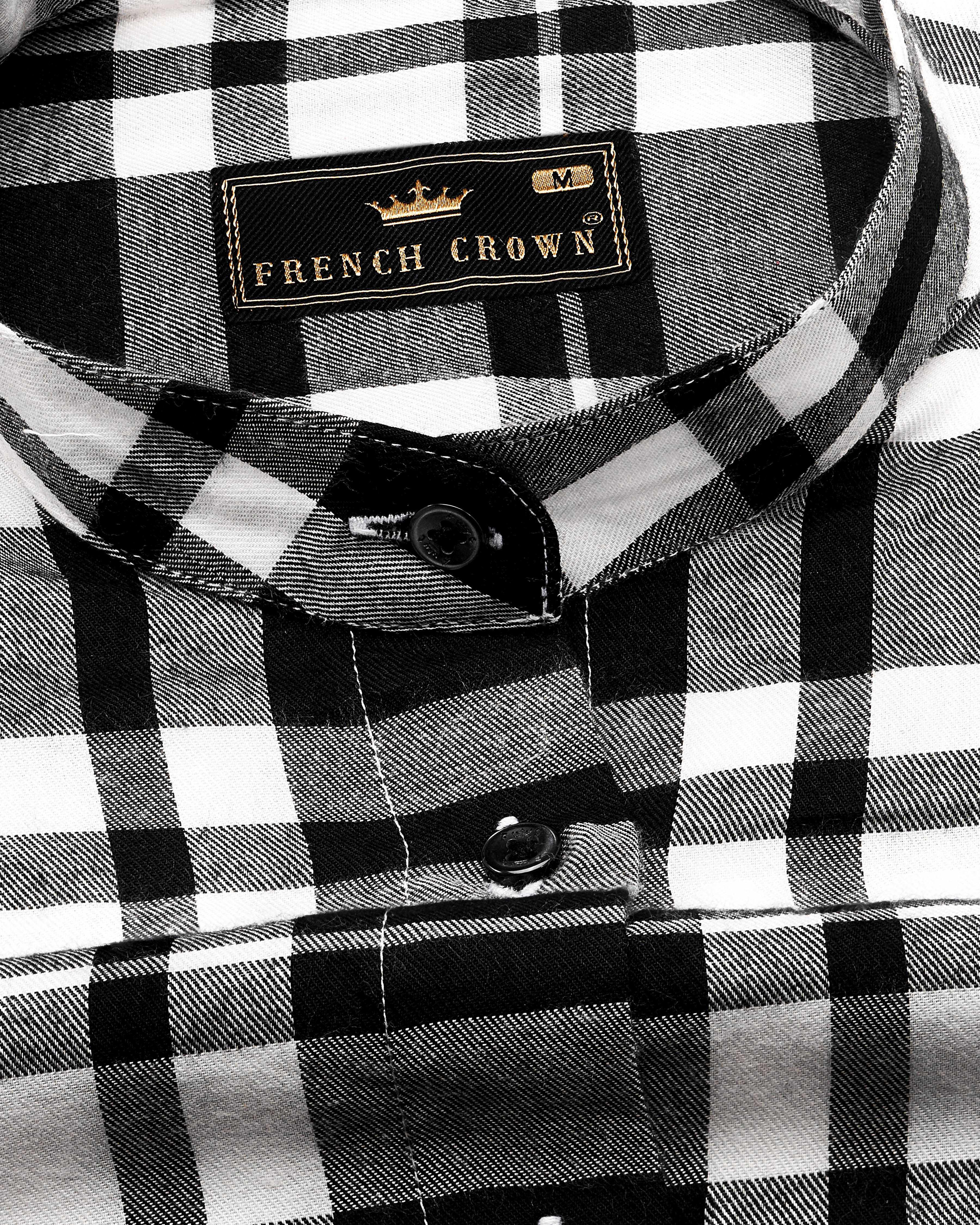 Jade Black and White Plaid Premium Cotton Shirt WS004-M-BLK-32, WS004-M-BLK-34, WS004-M-BLK-36, WS004-M-BLK-38, WS004-M-BLK-40, WS004-M-BLK-42