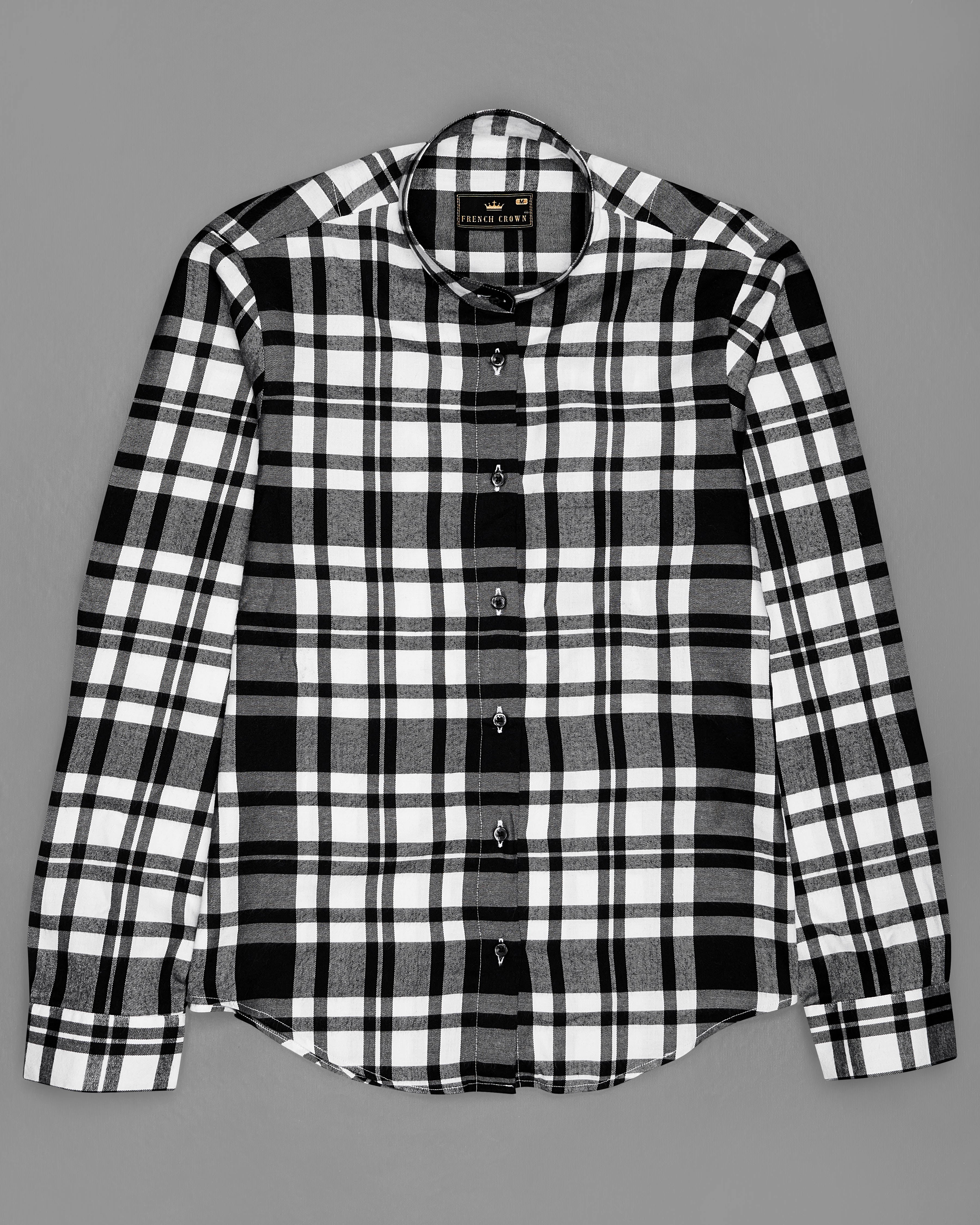 Jade Black and White Plaid Premium Cotton Shirt WS004-M-BLK-32, WS004-M-BLK-34, WS004-M-BLK-36, WS004-M-BLK-38, WS004-M-BLK-40, WS004-M-BLK-42