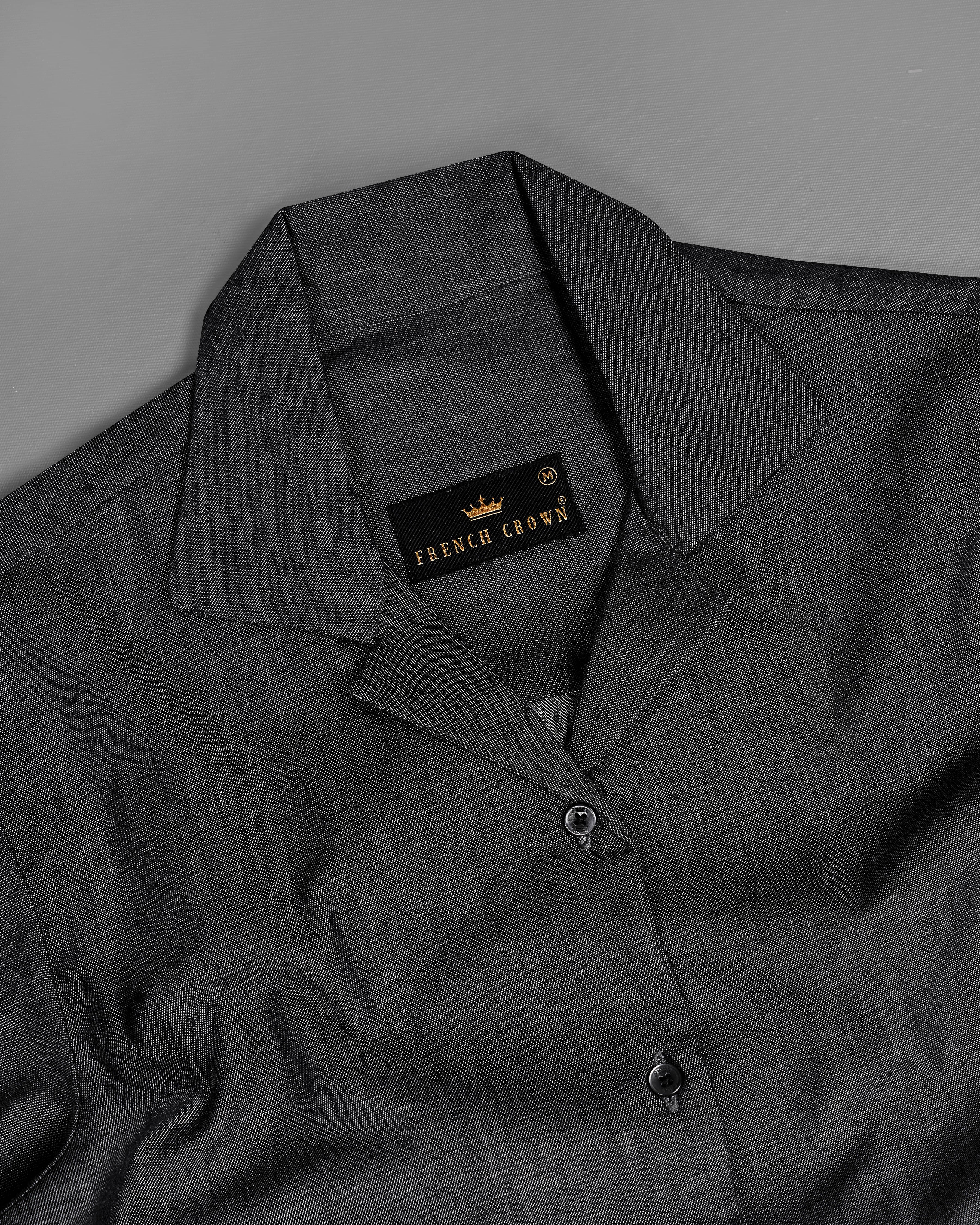 Iridium Gray Premium Cotton Denim Shirt WS013-BLK-32, WS013-BLK-34, WS013-BLK-36, WS013-BLK-38, WS013-BLK-40, WS013-BLK-42