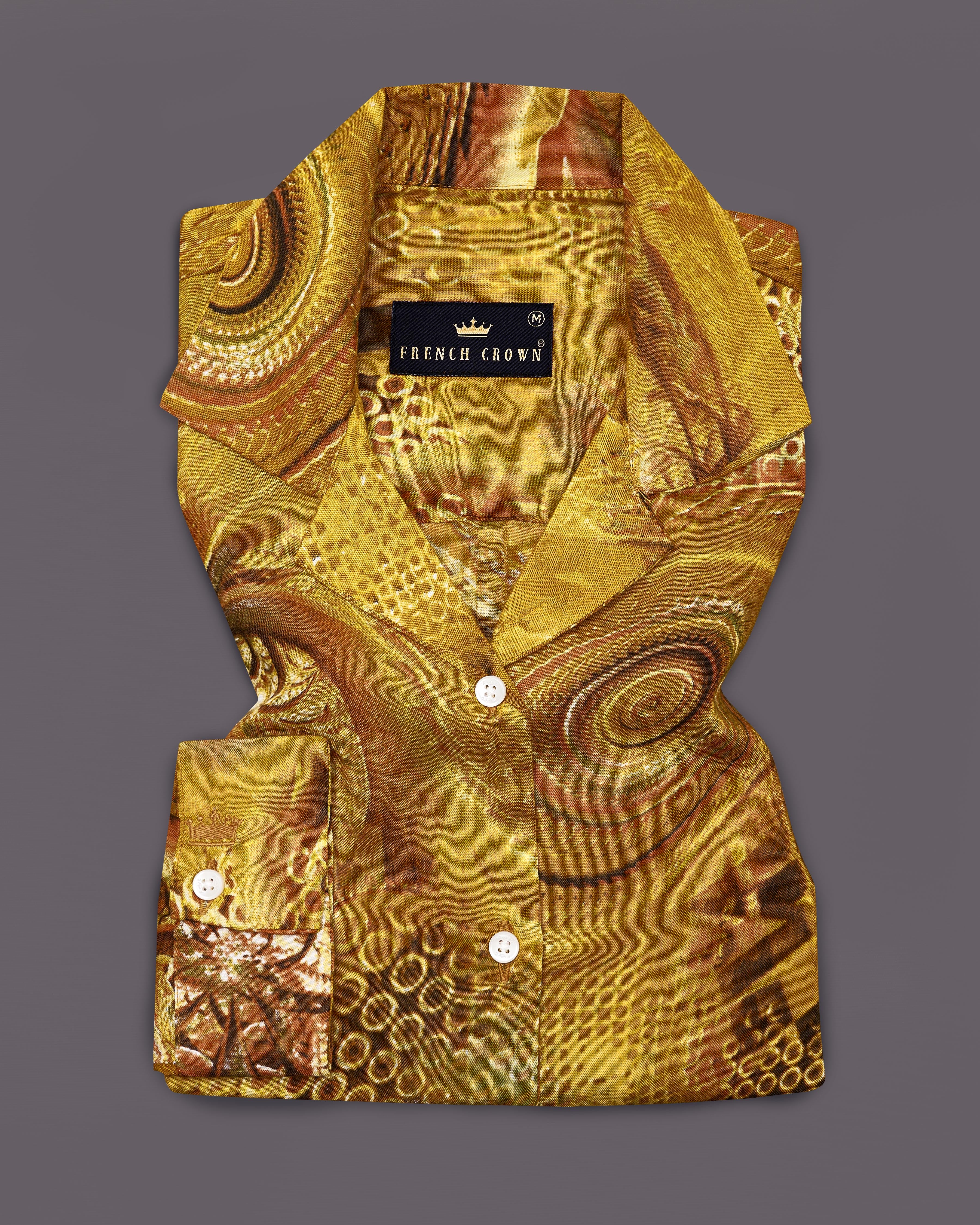 Alpine and Reno Brown Printed Premium Tencel Shirt WS019-32, WS019-34, WS019-36, WS019-38, WS019-40, WS019-42