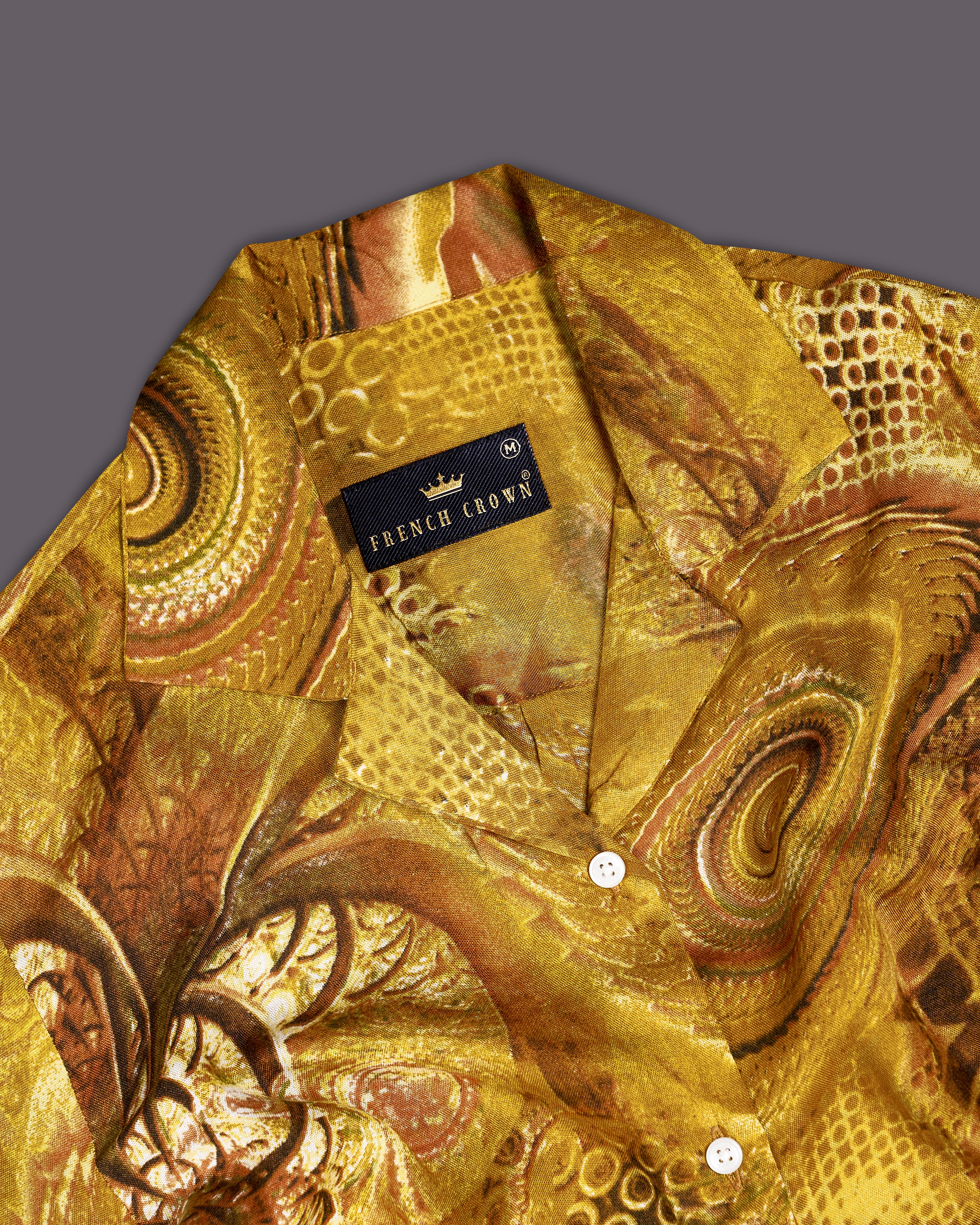 Alpine and Reno Brown Printed Premium Tencel Shirt WS019-32, WS019-34, WS019-36, WS019-38, WS019-40, WS019-42