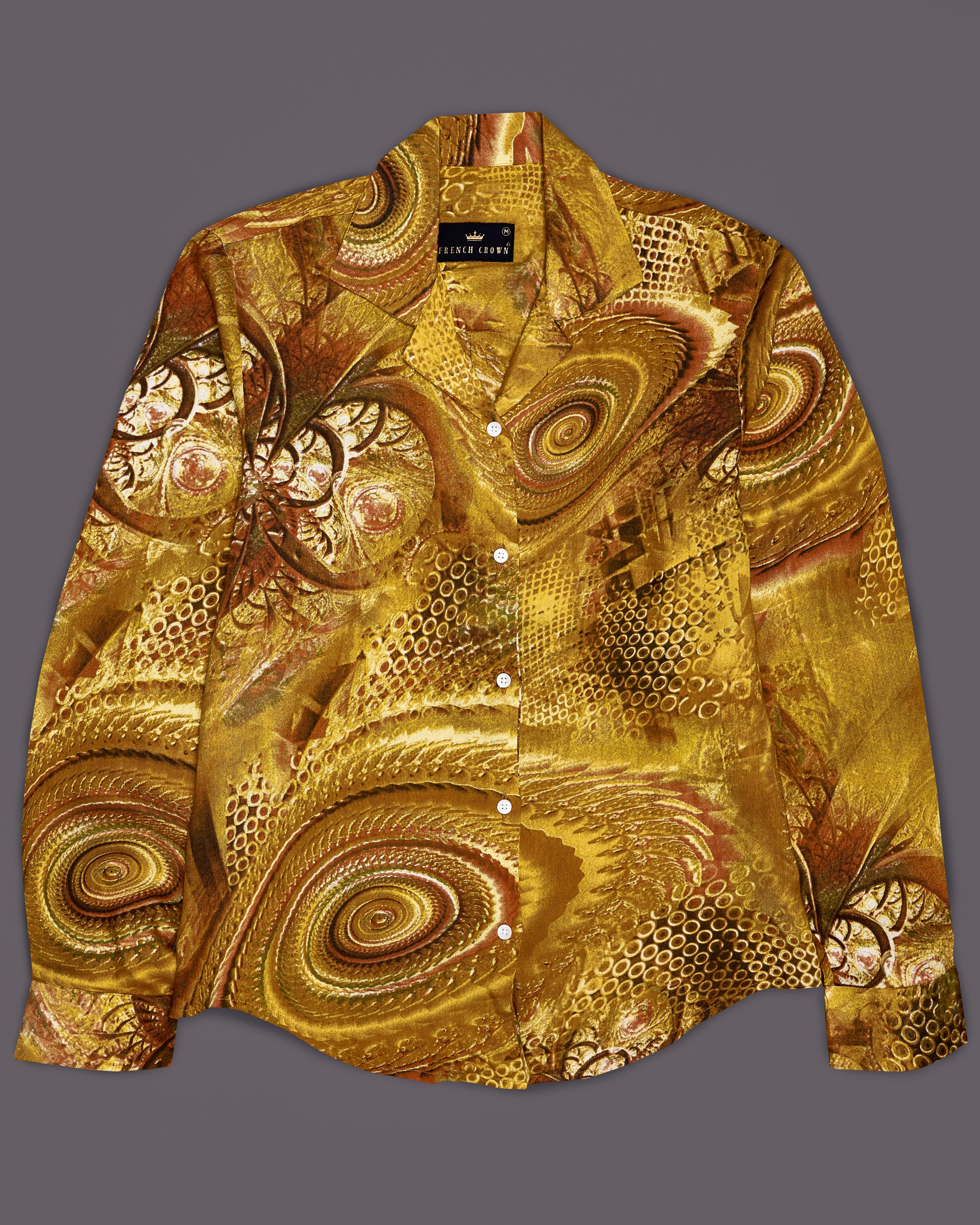 Alpine and Reno Brown Printed Premium Tencel Shirt WS019-32, WS019-34, WS019-36, WS019-38, WS019-40, WS019-42