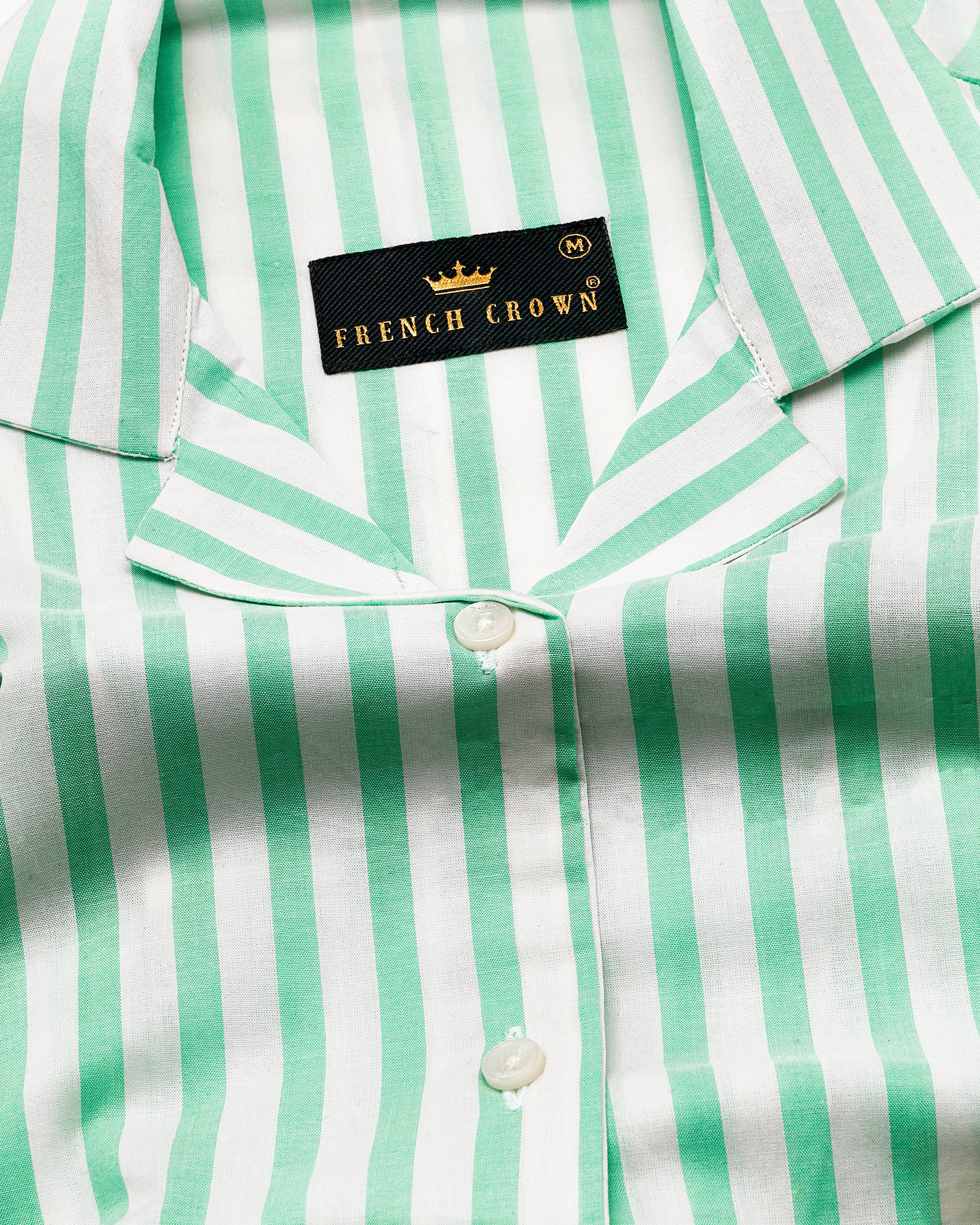 Riptide Green and White Striped Premium Cotton Shirt WS028-CC-32, WS028-CC-34, WS028-CC-36, WS028-CC-38, WS028-CC-40, WS028-CC-42