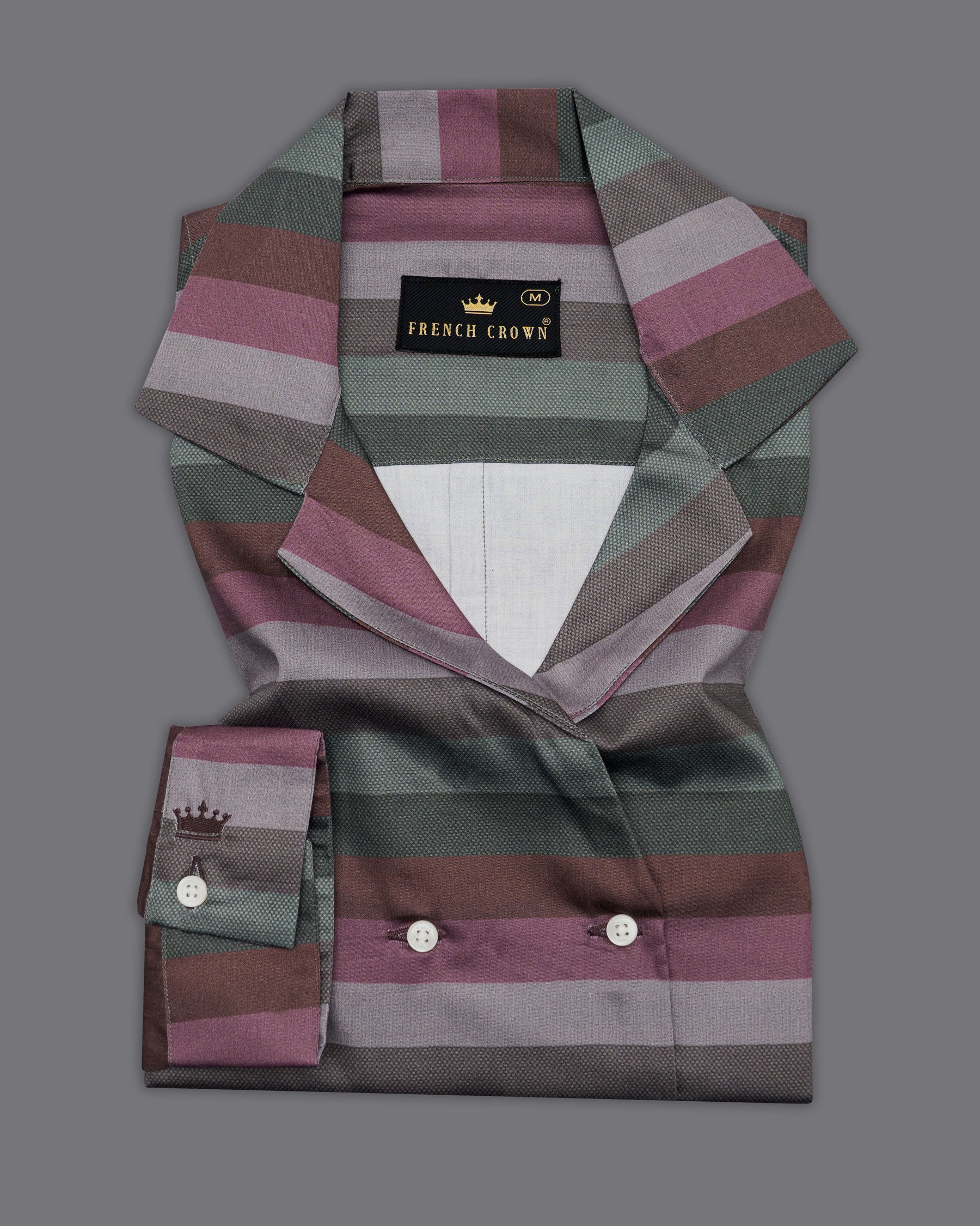 Matterhorn Brown with Multicolour Striped Super Soft Premium Cotton Women’s Shirt WS062-32, WS062-34, WS062-36, WS062-38, WS062-40, WS062-42